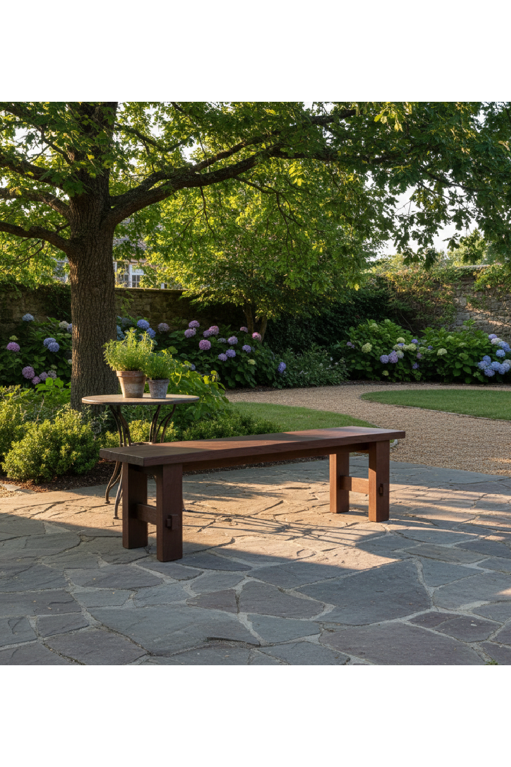 Modern European furniture - Slatted Teak Outdoor Dining Bench - www.oroa.com
