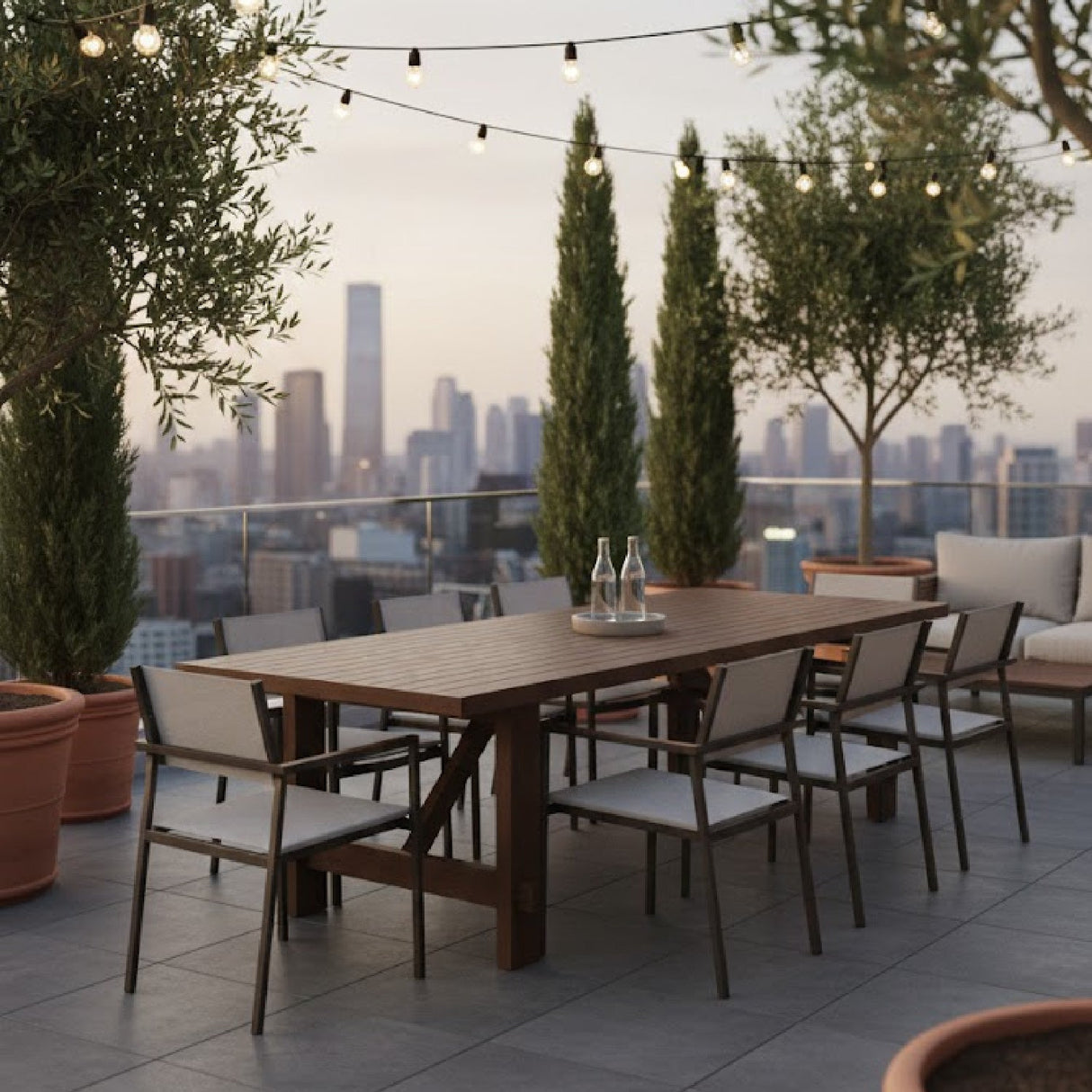 Modern European furniture - Slatted Teak Outdoor Dining Table - www.oroa.com