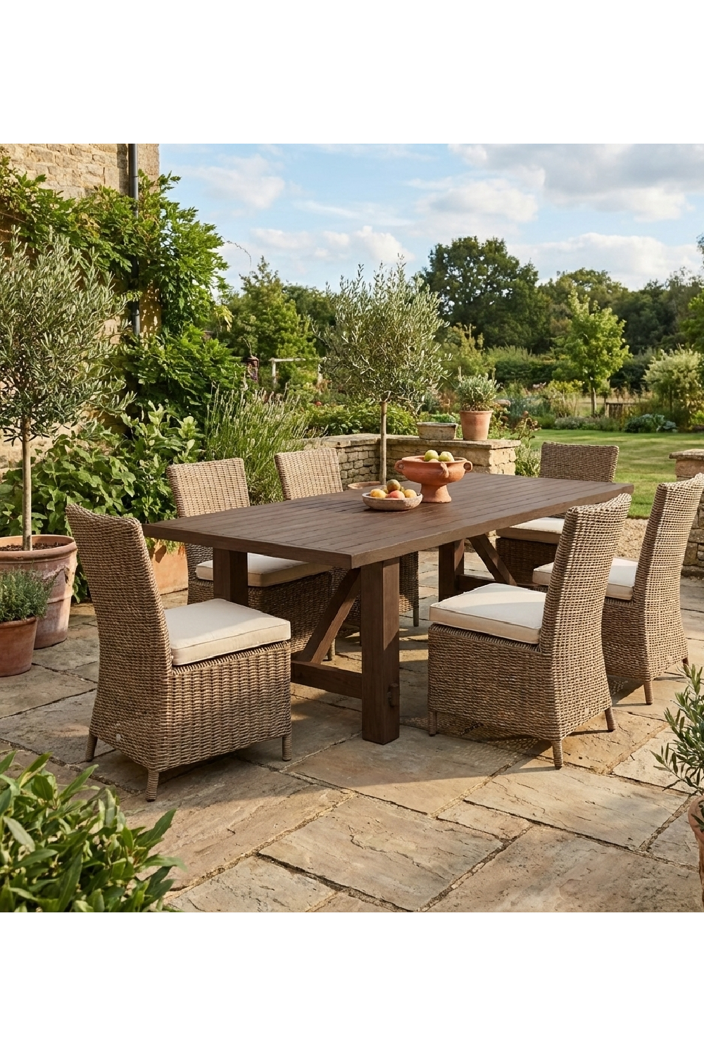 Modern European furniture - Slatted Teak Outdoor Dining Table - www.oroa.com