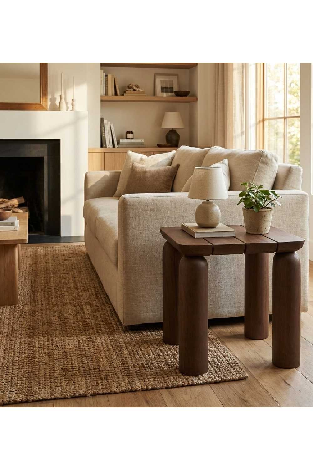 Modern European furniture - Brown Teak Outdoor Side Table - www.oroa.com