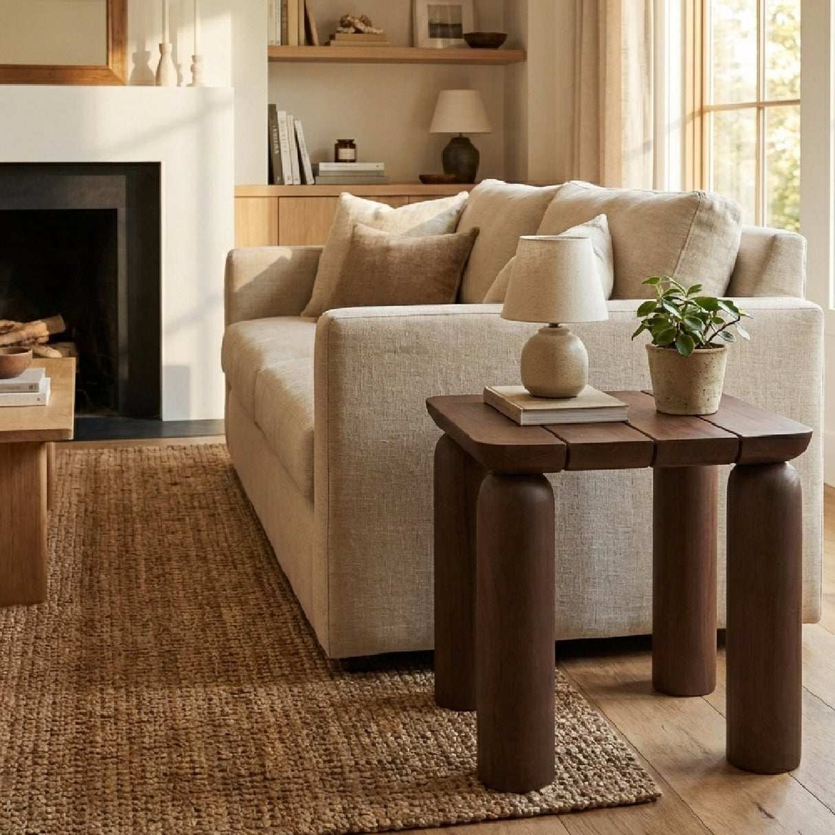 Modern European furniture - Brown Teak Outdoor Side Table - www.oroa.com
