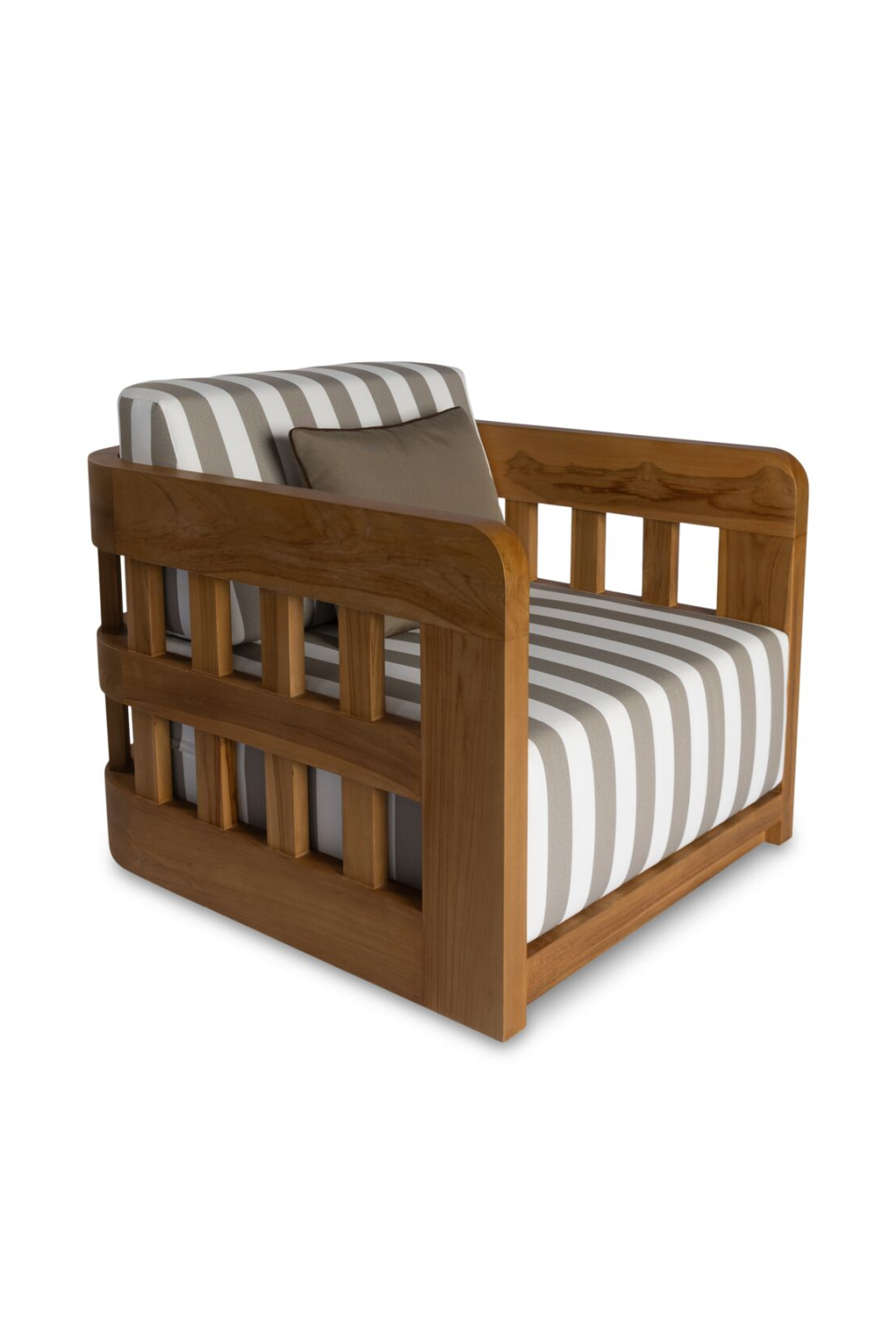 Modern European furniture - Brown Stripe Outdoor Accent Chair - www.oroa.com