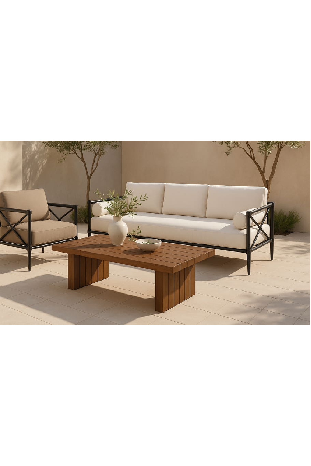 Modern European furniture - Slatted Teak Outdoor Coffee Table - www.oroa.com