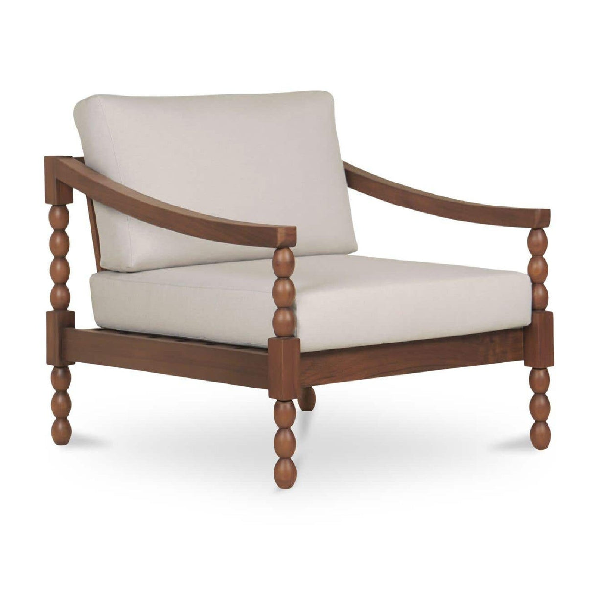 Modern European furniture - Turned-Leg Teak Outdoor Accent Chair - www.oroa.com