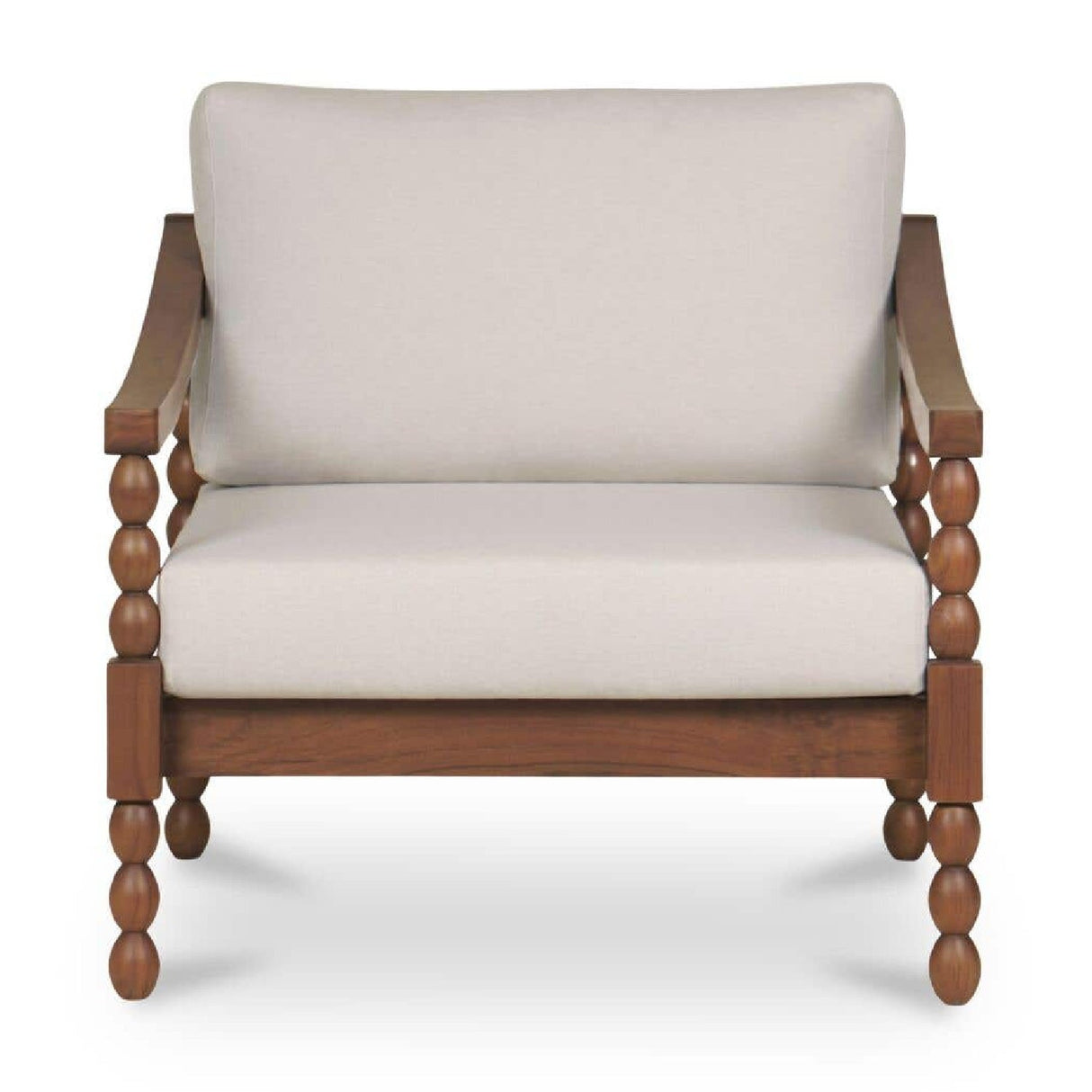 Modern European furniture - Turned-Leg Teak Outdoor Accent Chair - www.oroa.com