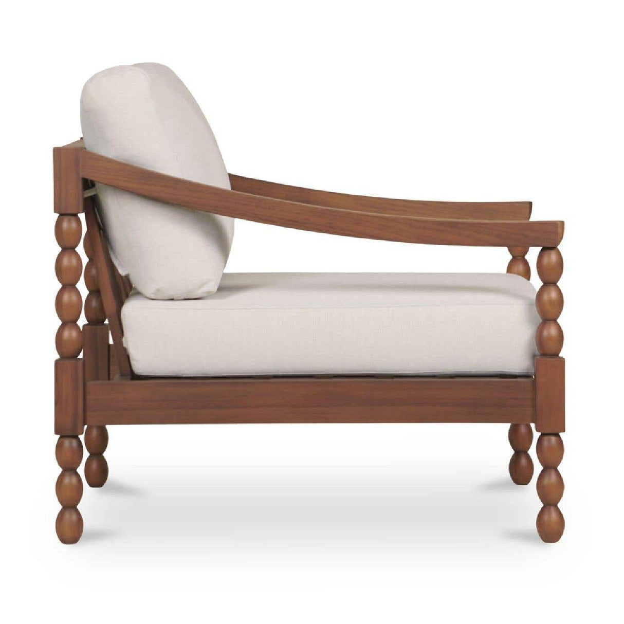 Modern European furniture - Turned-Leg Teak Outdoor Accent Chair - www.oroa.com