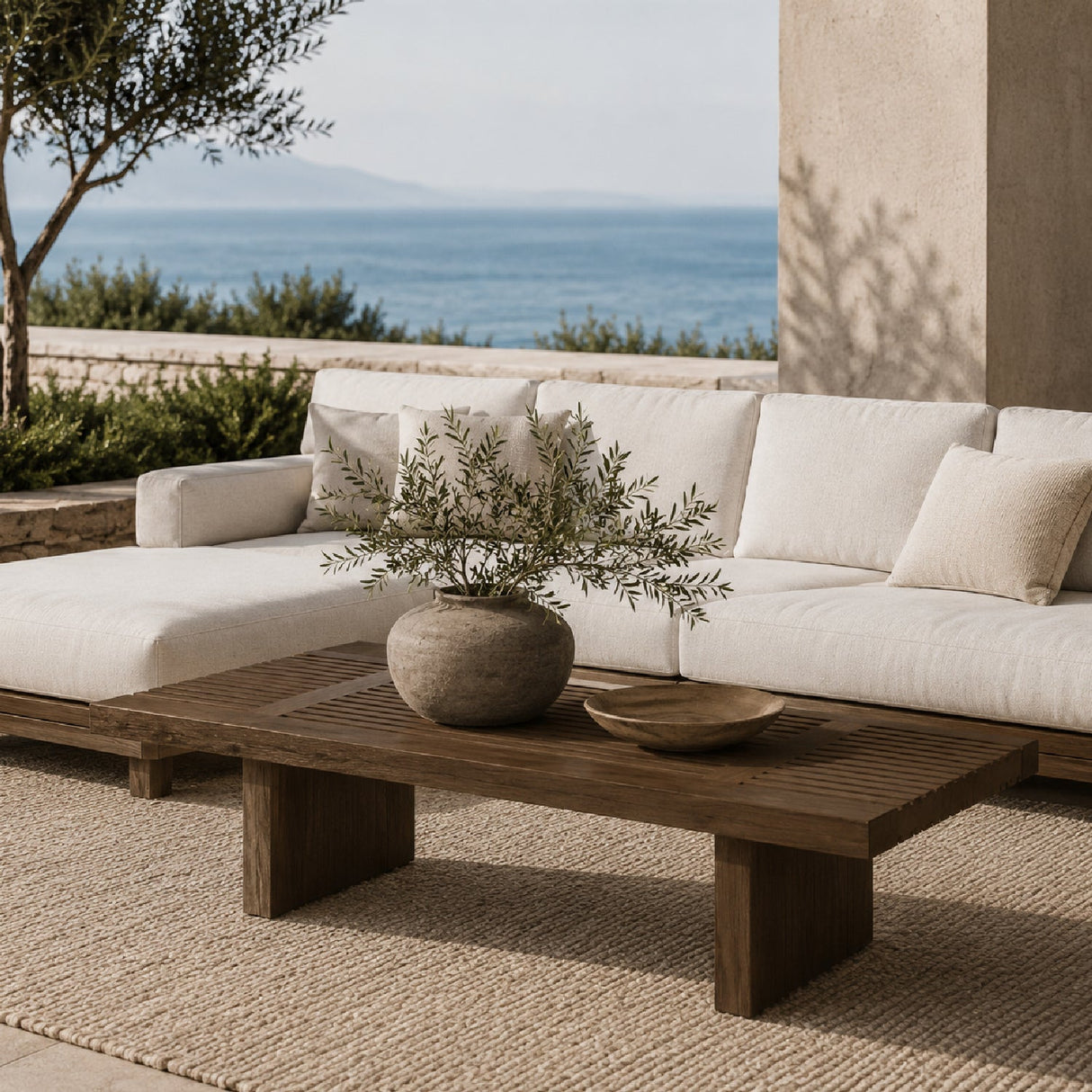 Modern European furniture - Solid Teak Outdoor Coffee Table - www.oroa.com