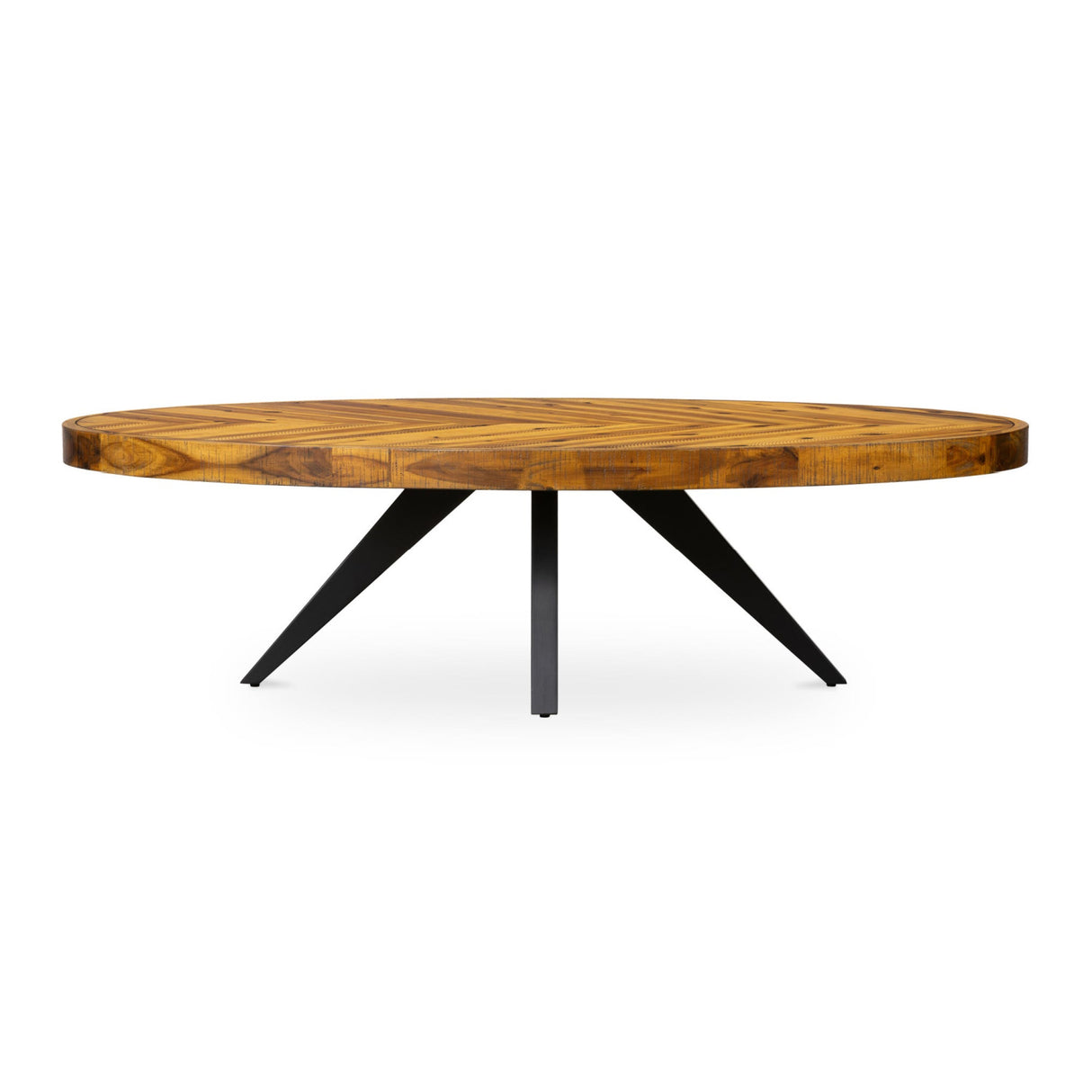 Modern European furniture - Acacia Parquet Oval Coffee Table - www.oroa.com | Oroa.com