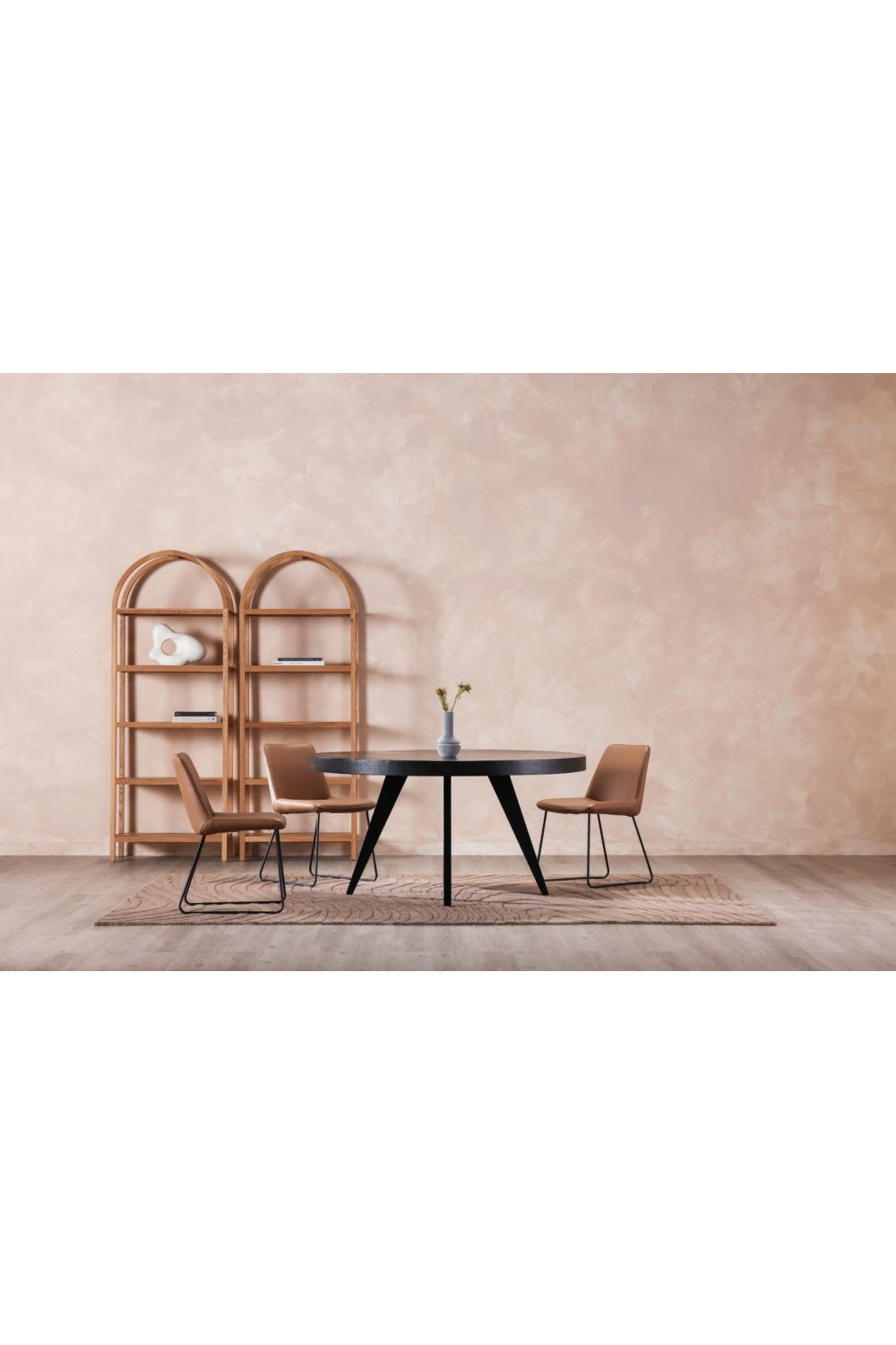 Modern European furniture - Black Acacia Round Dining Table - www.oroa.com