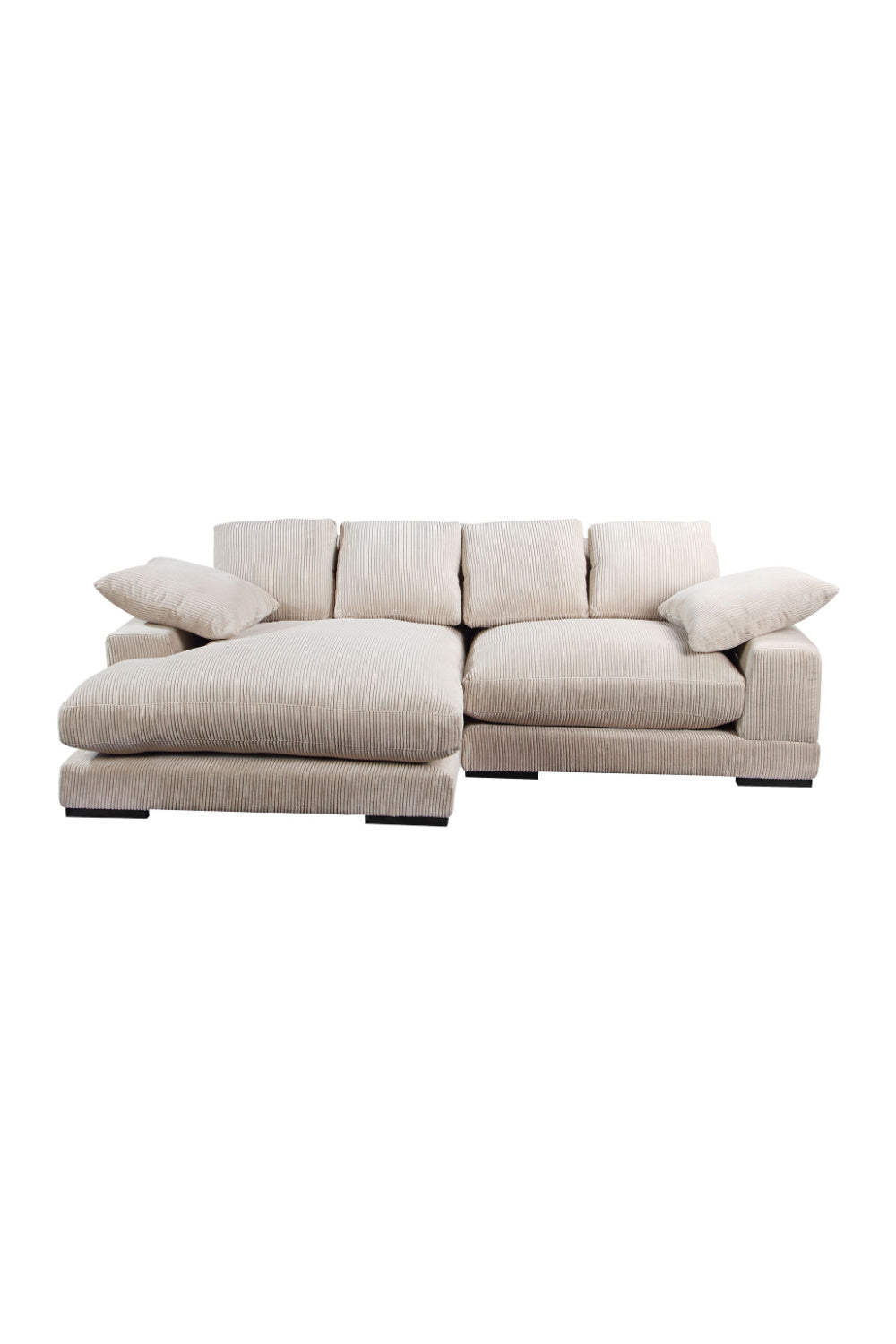 Modern European furniture - White Ribbed Fabric Sectional Sofa - www.oroa.com