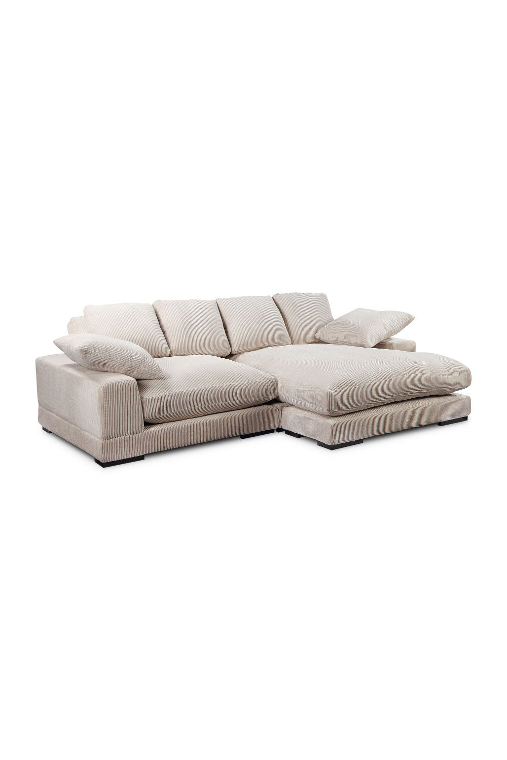 Modern European furniture - White Ribbed Fabric Sectional Sofa - www.oroa.com