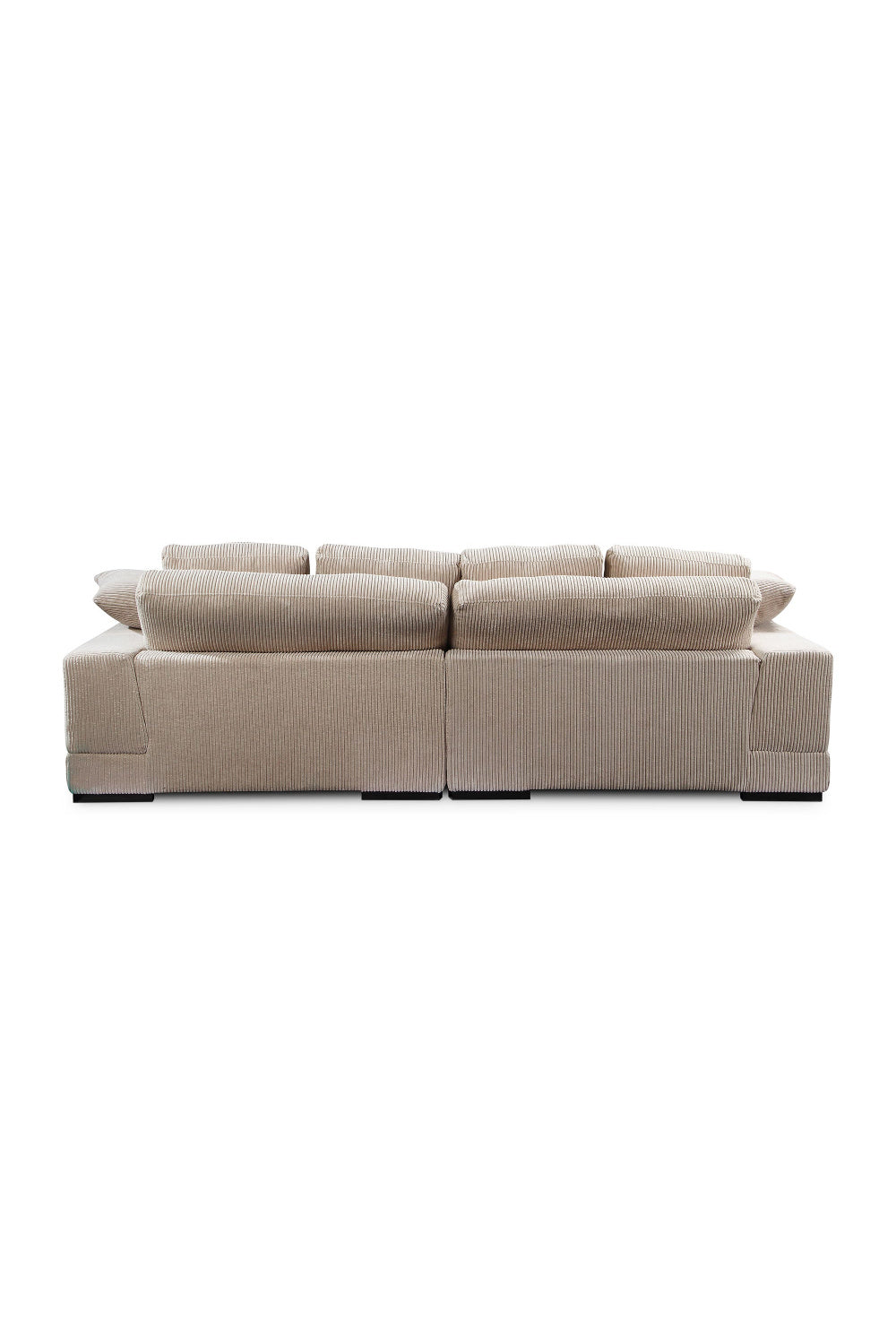 Modern European furniture - White Ribbed Fabric Sectional Sofa - www.oroa.com