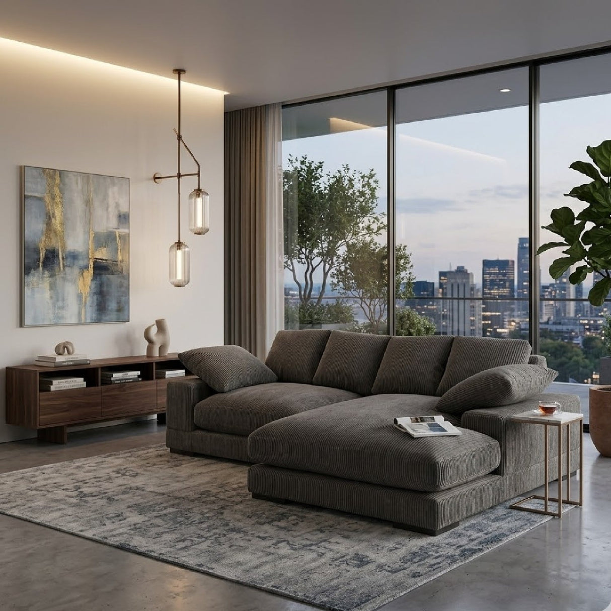 Corduroy Sectional Sofa – Plunge – alternate view 11
