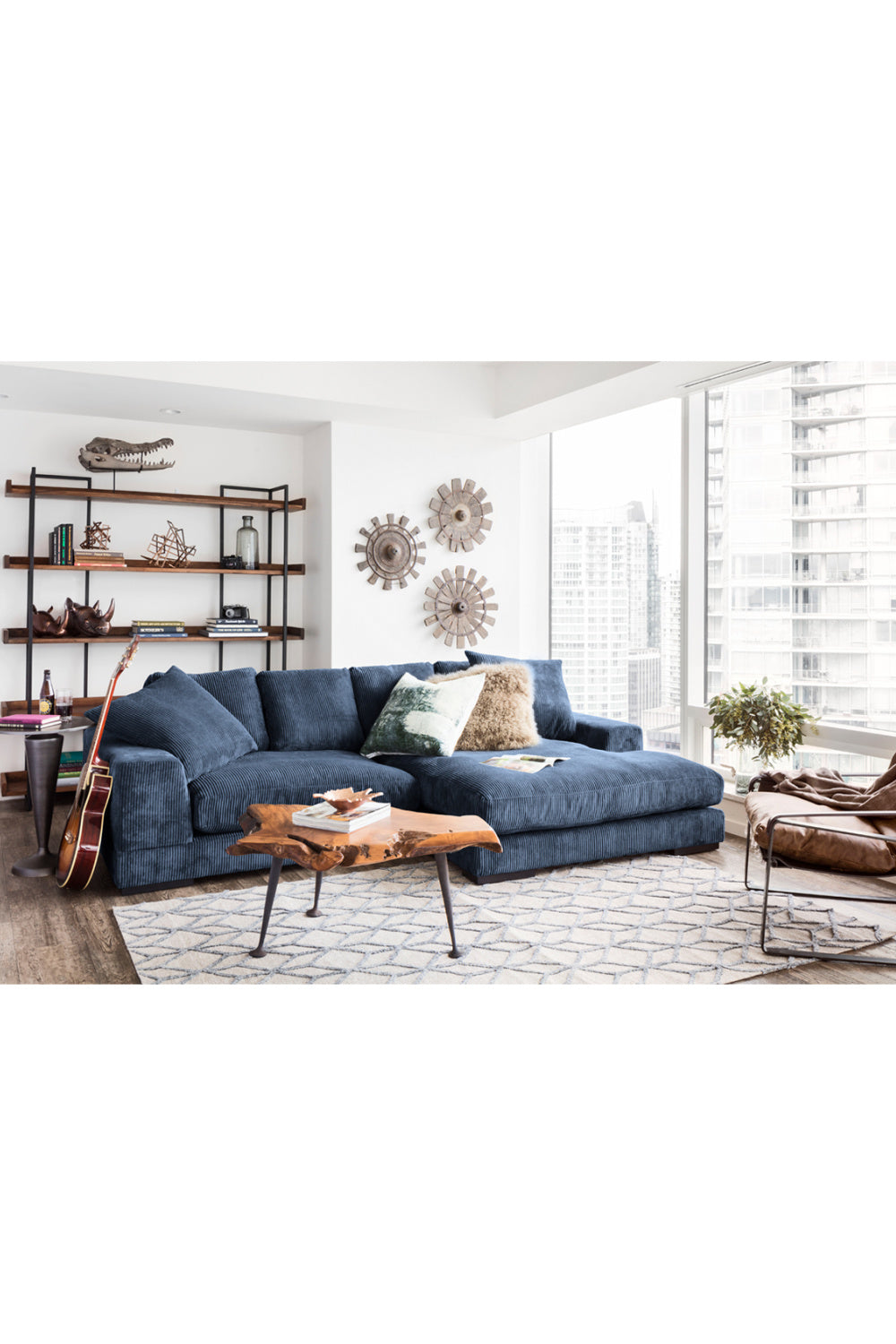 Modern European furniture - Corduroy Sectional Sofa - www.oroa.com