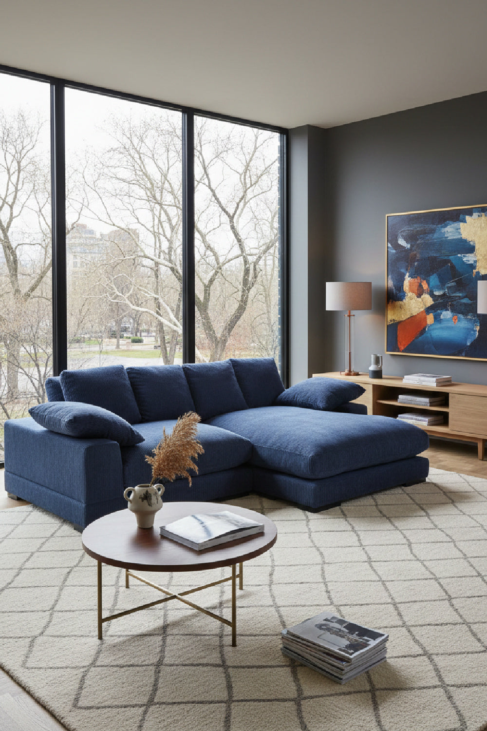Modern European furniture - Corduroy Sectional Sofa - www.oroa.com