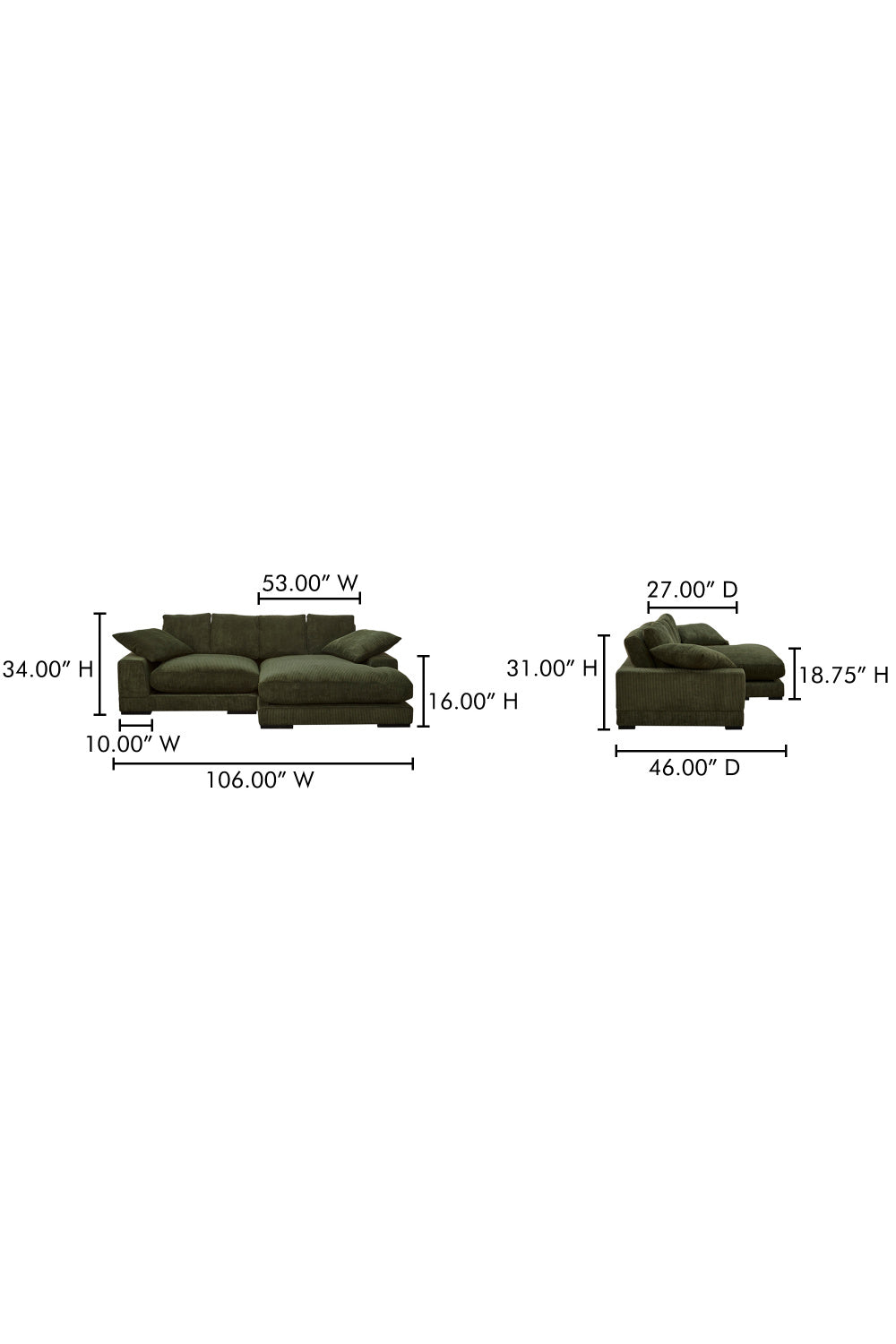Modern European furniture - Dark Green Sectional Sofa - www.oroa.com