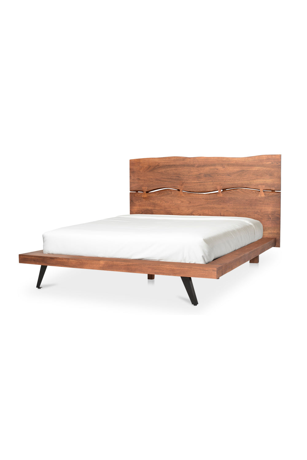 Modern European furniture - Acacia Organic-Edge Headboard Bed - www.oroa.com