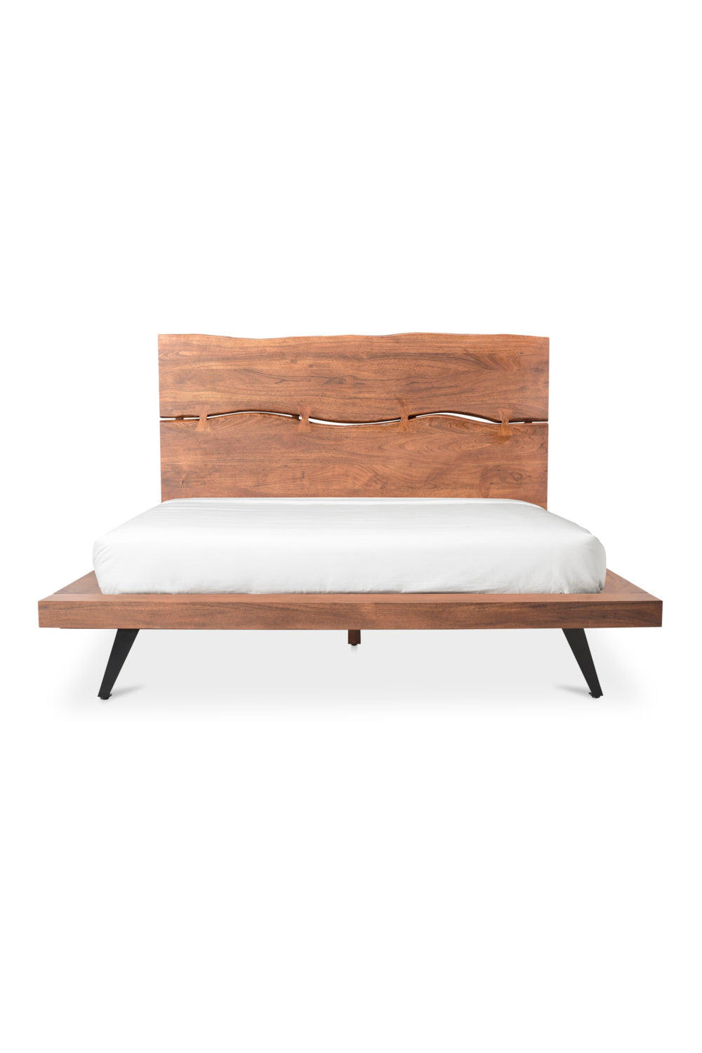 Modern European furniture - Acacia Organic-Edge Headboard Bed - www.oroa.com