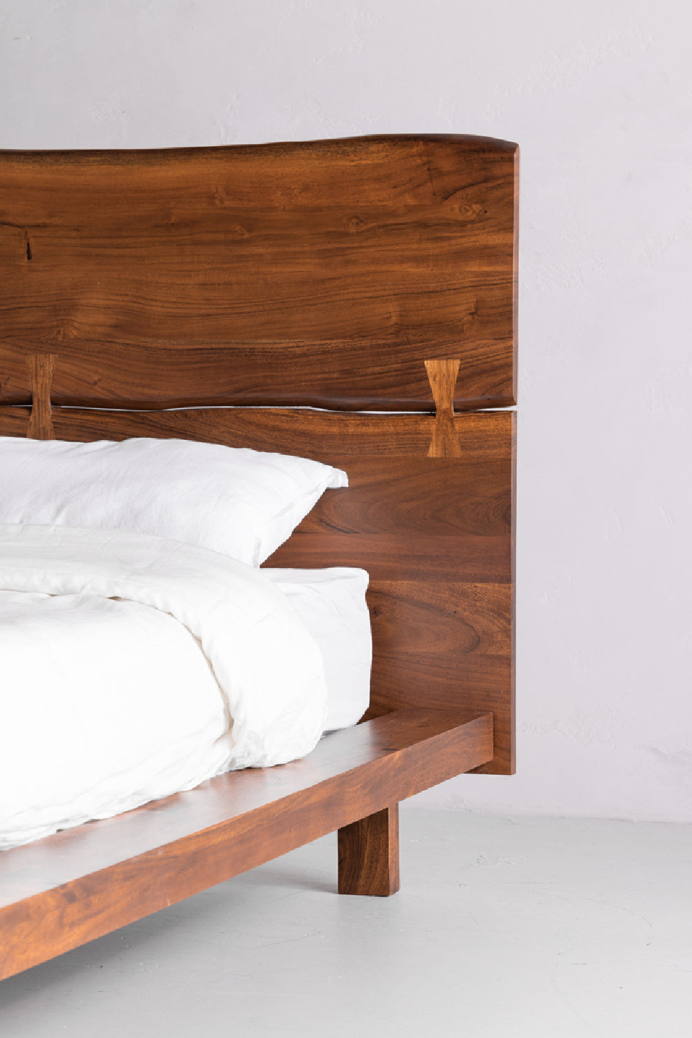 Modern European furniture - Acacia Organic-Edge Headboard Bed - www.oroa.com