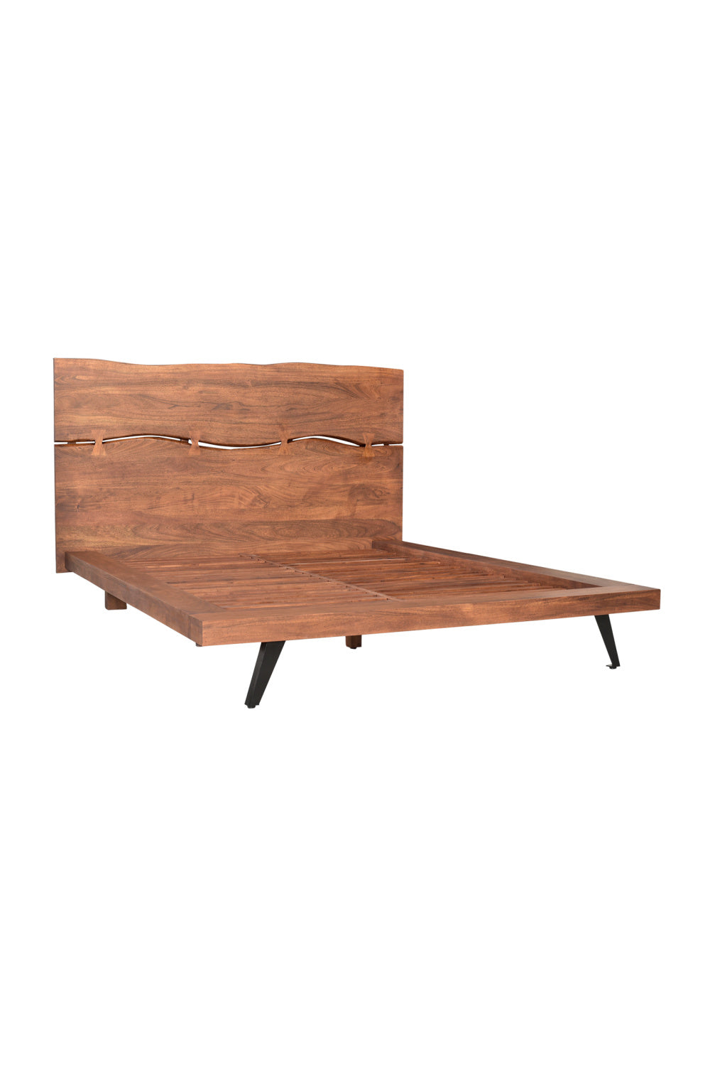 Modern European furniture - Acacia Organic-Edge Headboard Bed - www.oroa.com