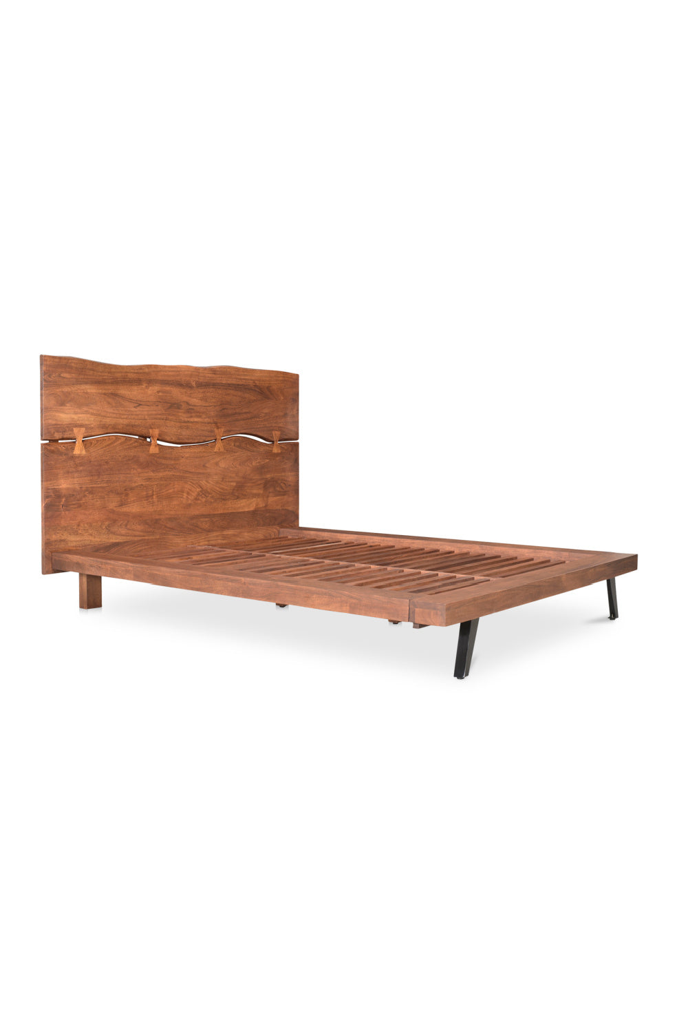 Modern European furniture - Acacia Organic-Edge Headboard Bed - www.oroa.com