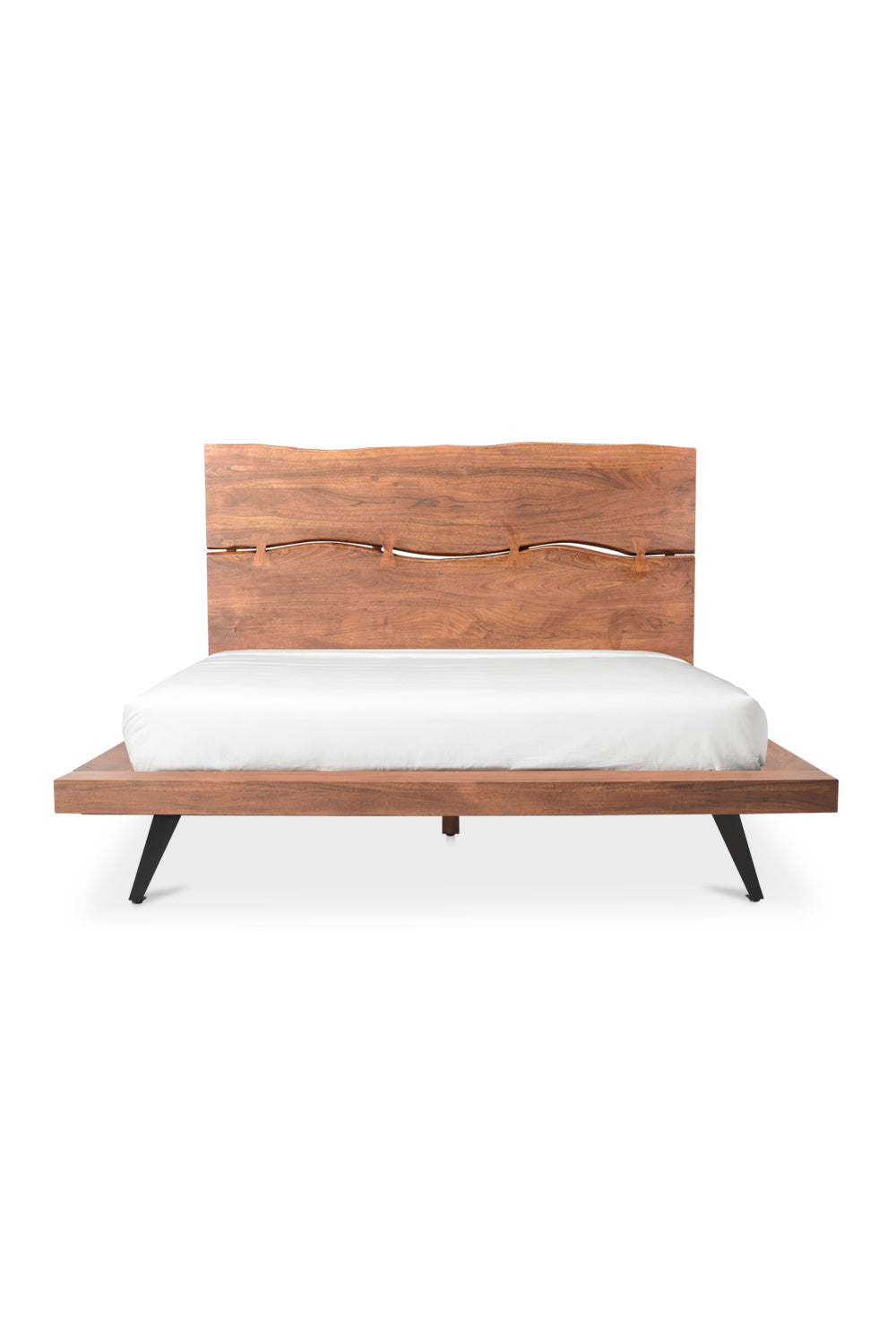 Modern European furniture - Acacia Organic-Edge Headboard Bed - www.oroa.com
