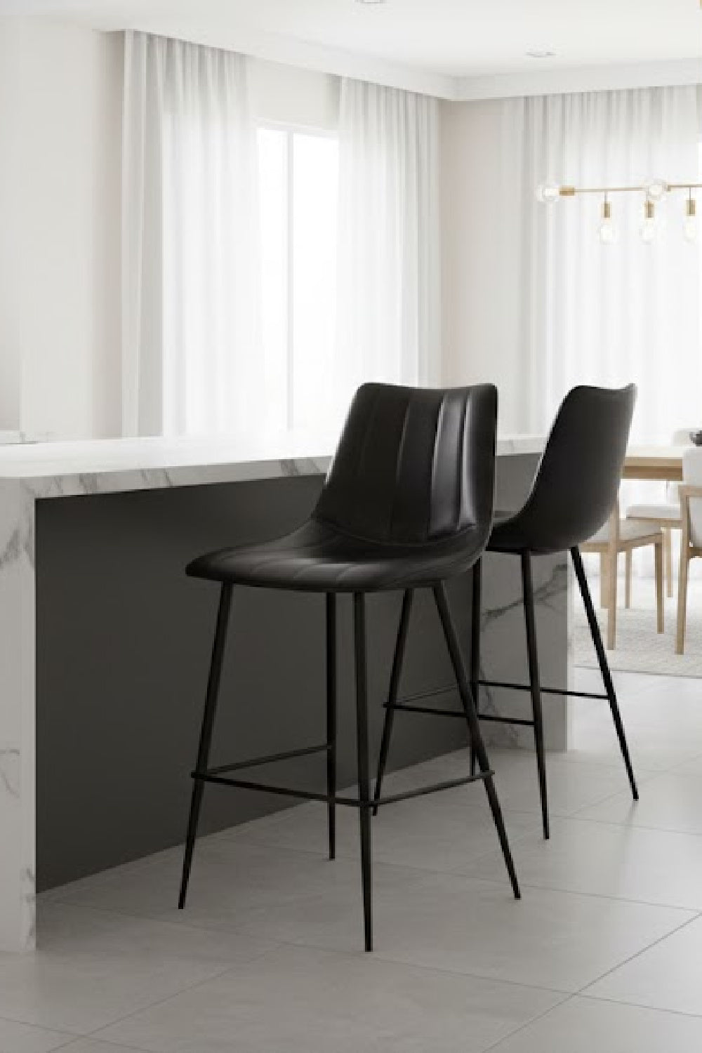 Modern European furniture - Vertical Stitched Counter Stools (2) - www.oroa.com