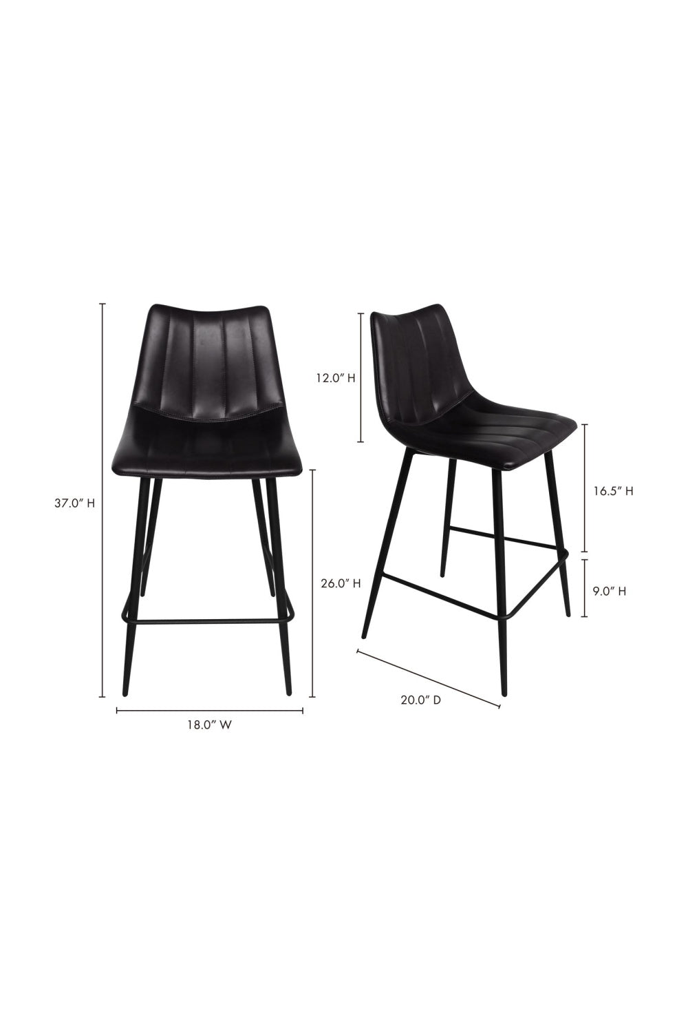 Modern European furniture - Vertical Stitched Counter Stools (2) - www.oroa.com