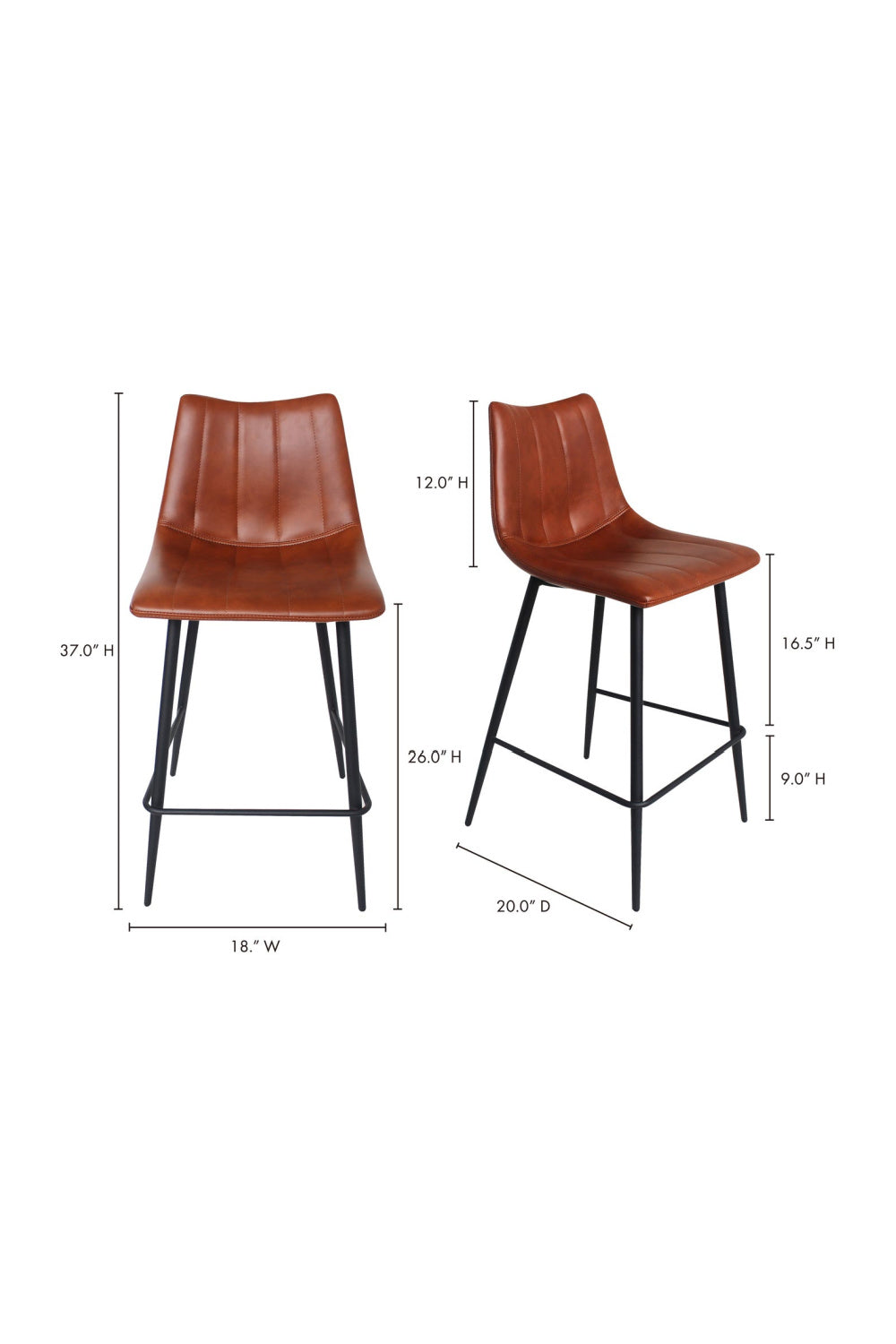 Modern European furniture - Vertical Stitched Counter Stools (2) - www.oroa.com | Oroa.com