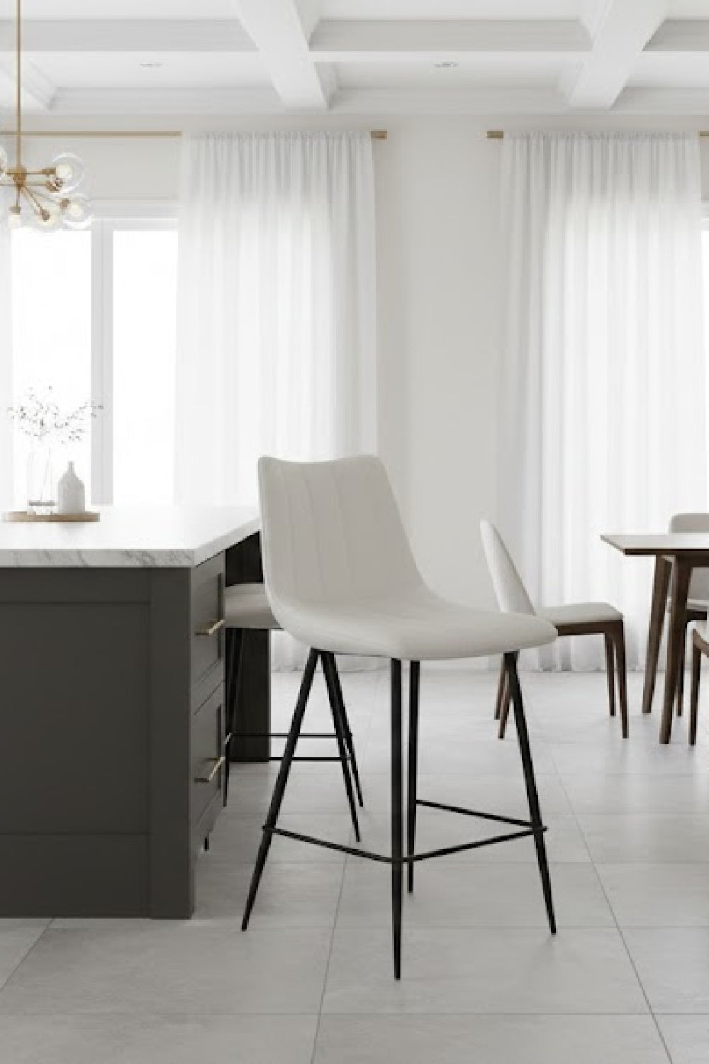 Modern European furniture - Vertical Stitched Counter Stools (2) - www.oroa.com