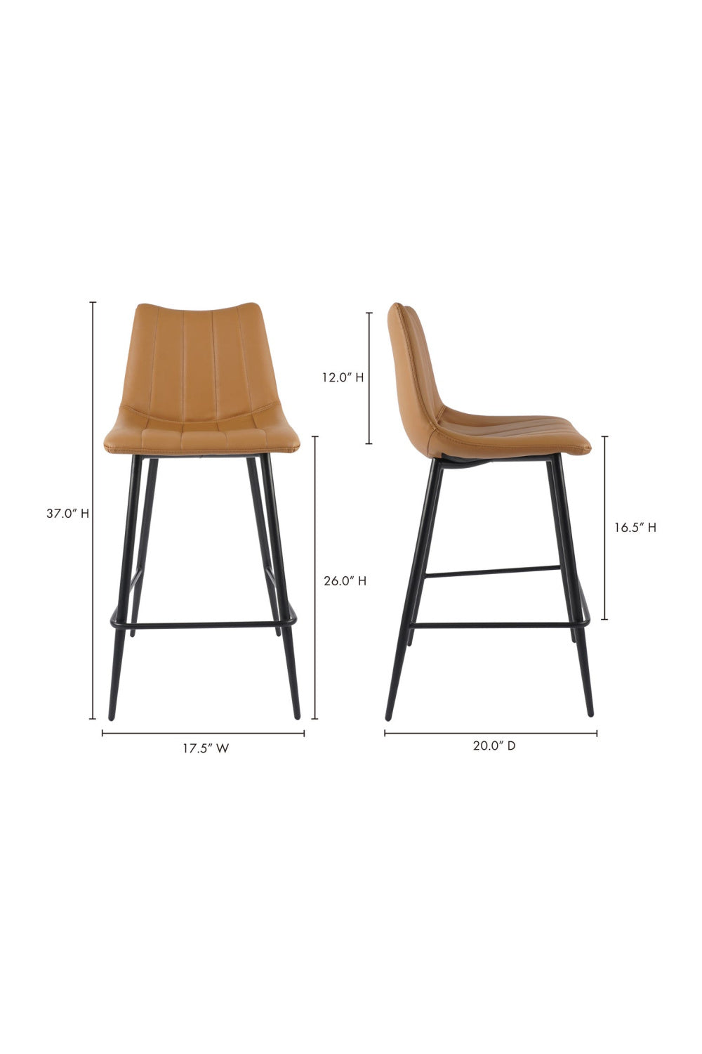 Modern European furniture - Vertical Stitched Counter Stools (2) - www.oroa.com | Oroa.com