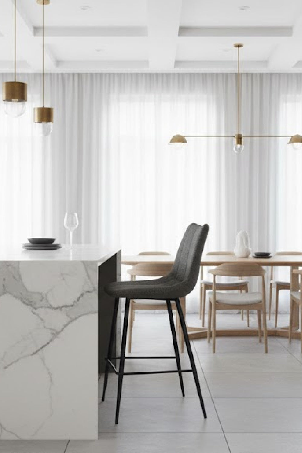 Modern European furniture - Vertical Stitched Counter Stools (2) - www.oroa.com