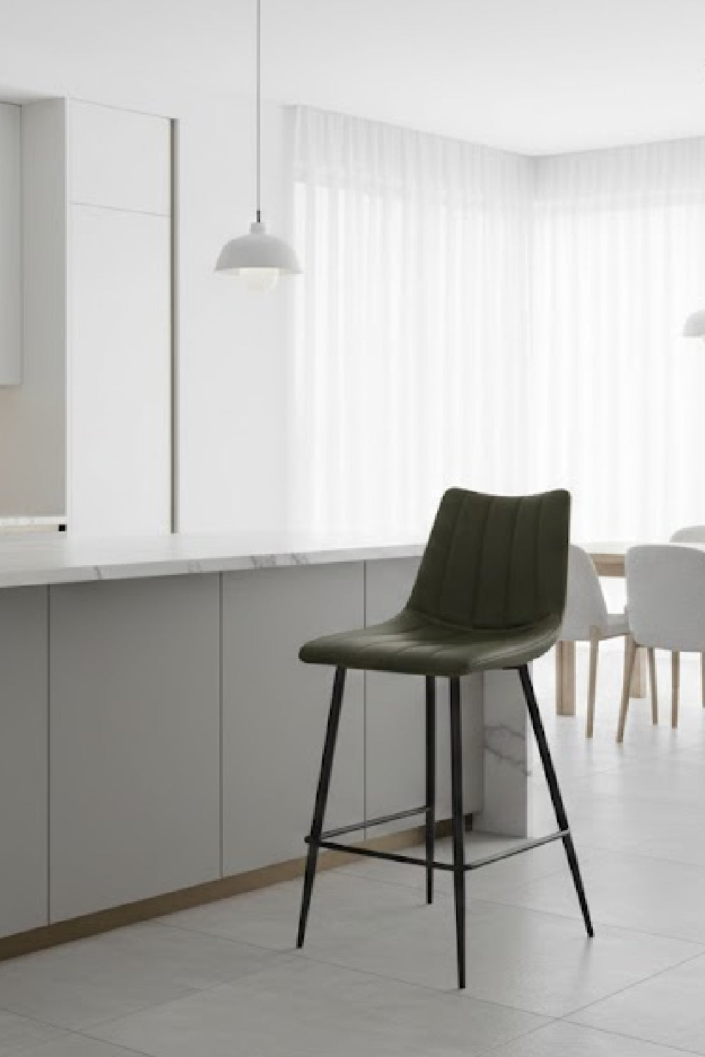 Modern European furniture - Vertical Stitched Counter Stools (2) - www.oroa.com