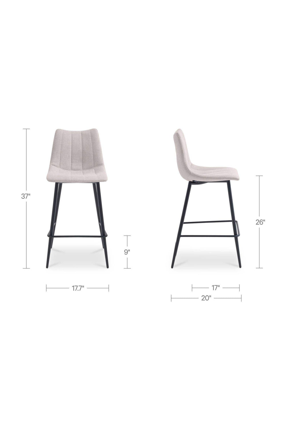 Modern European furniture - Vertical Stitched Counter Stools (2) - www.oroa.com | Oroa.com