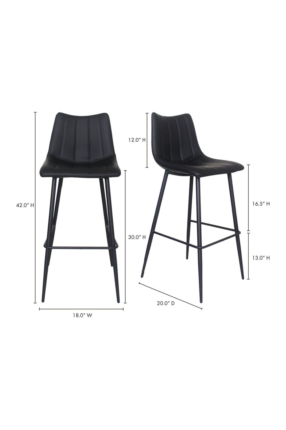 Modern European furniture - Vertical Stitched Bar Stools (2) - www.oroa.com