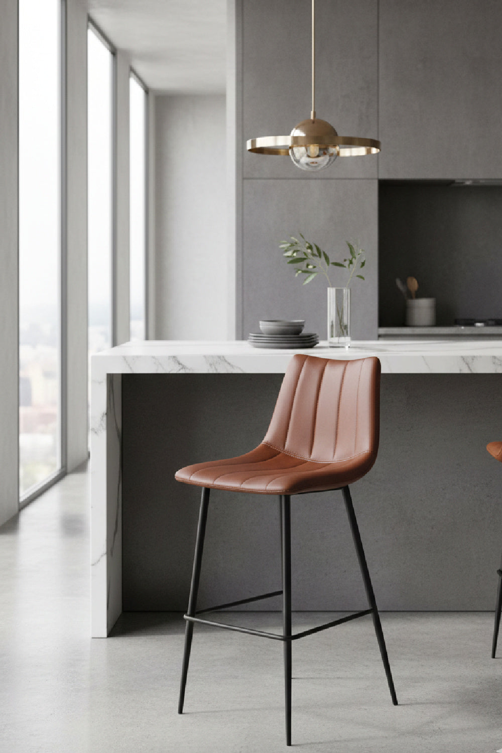 Modern European furniture - Vertical Stitched Bar Stools (2) - www.oroa.com