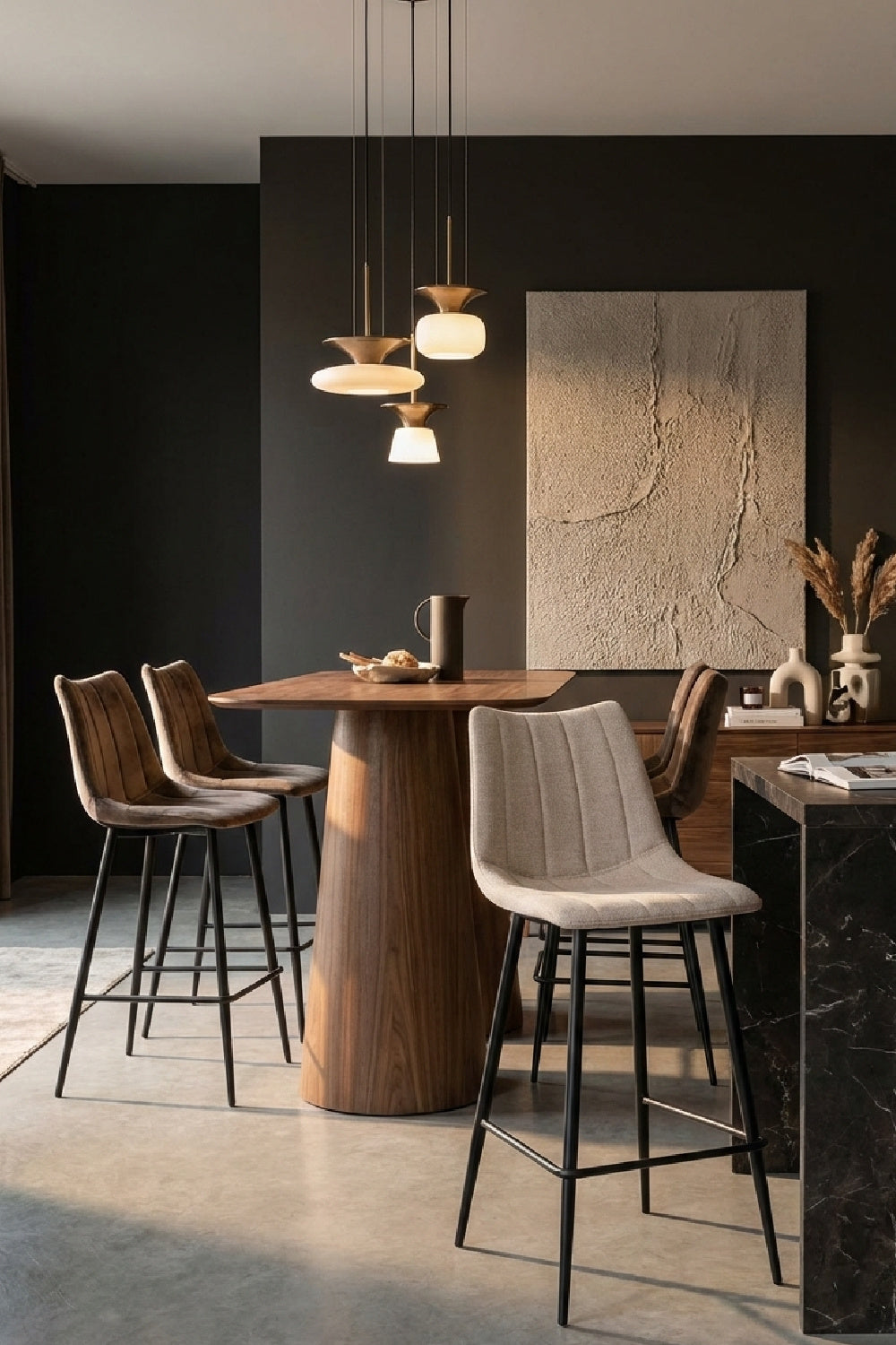 Modern European furniture - Vertical Stitched Bar Stools (2) - www.oroa.com