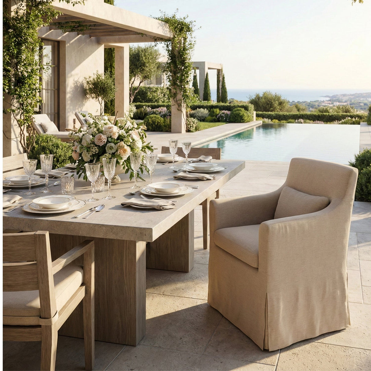 Slipcovered Outdoor Dining Chair – Lydia – alternate view 10