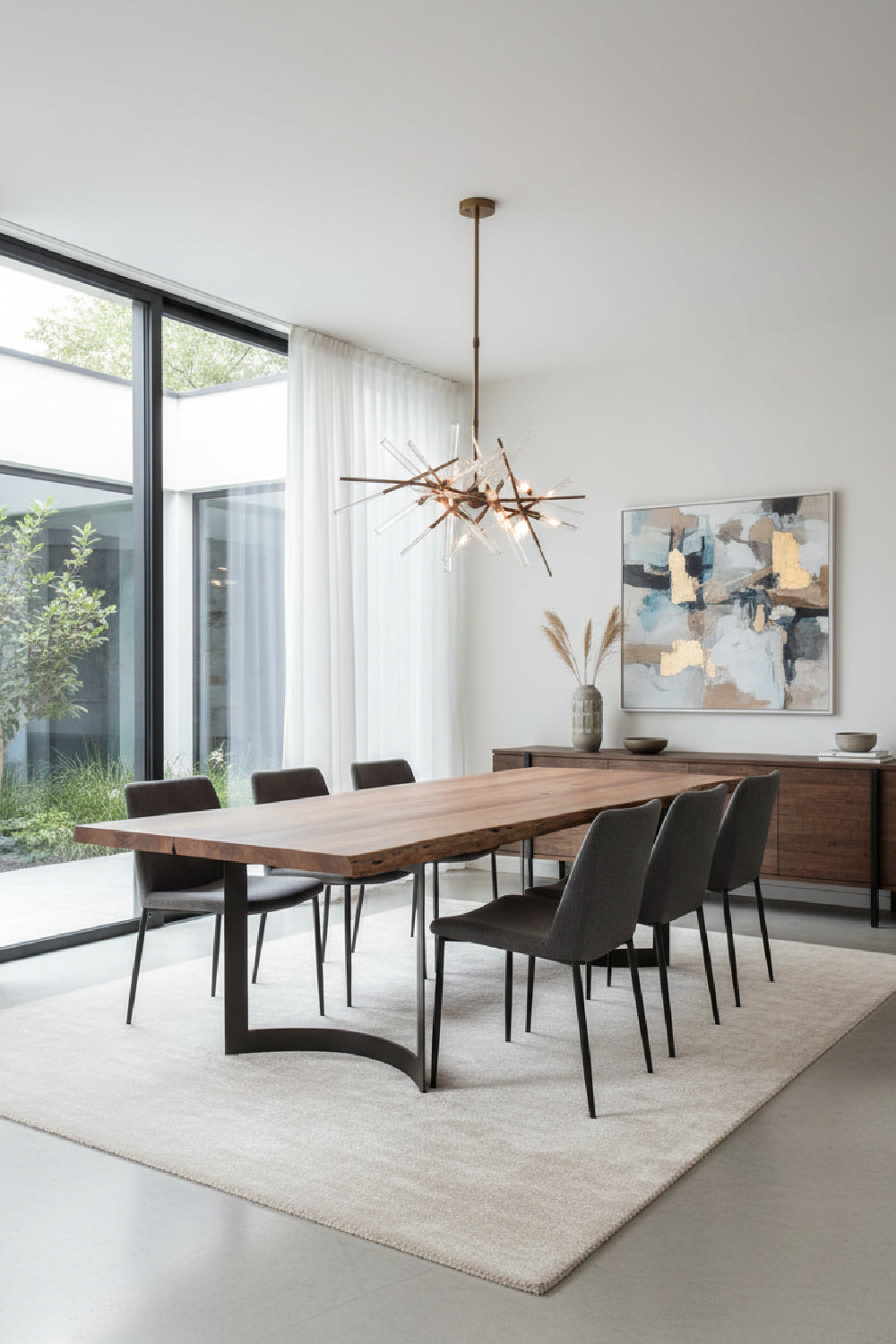 Solid Acacia Wood Dining Table | Novi Living Bent | Oroa.com
