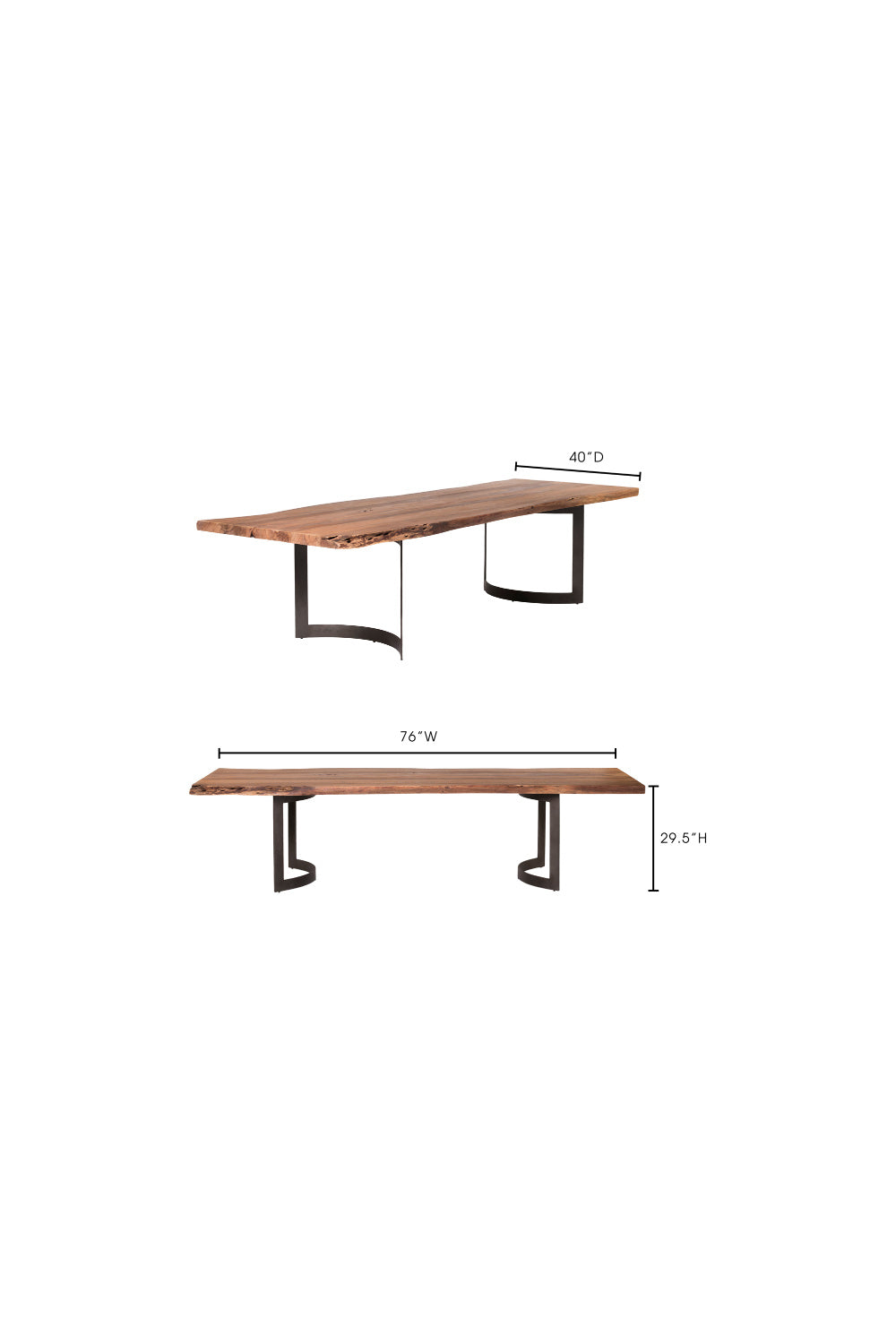 Solid Acacia Wood Dining Table | Novi Living Bent | Oroa.com