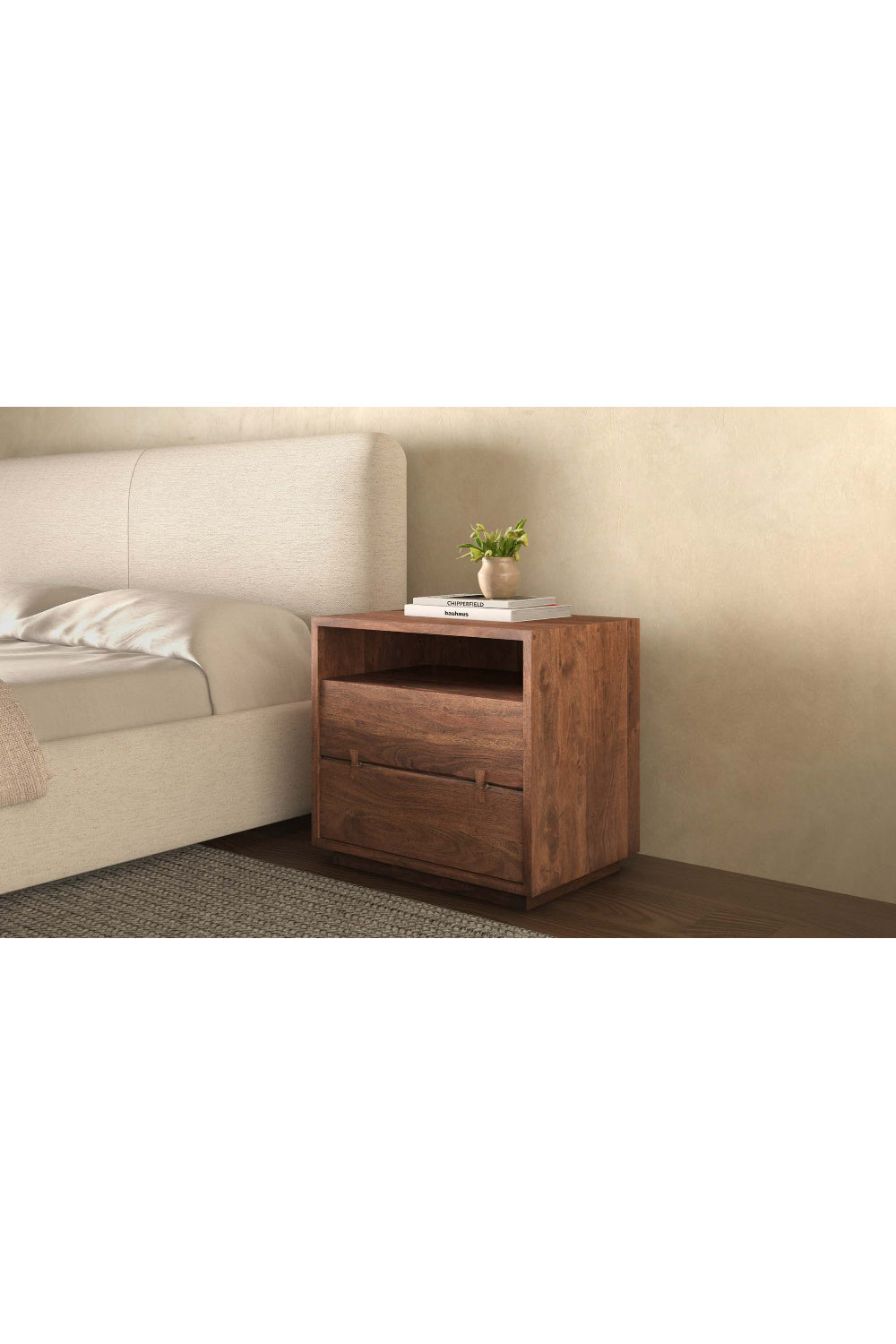 Solid Acacia 2-Drawer Nightstand | Novi Living Madagascar | Oroa.com
