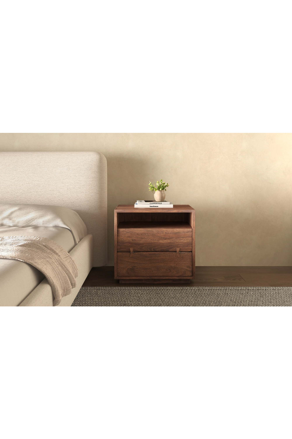 Solid Acacia 2-Drawer Nightstand | Novi Living Madagascar | Oroa.com