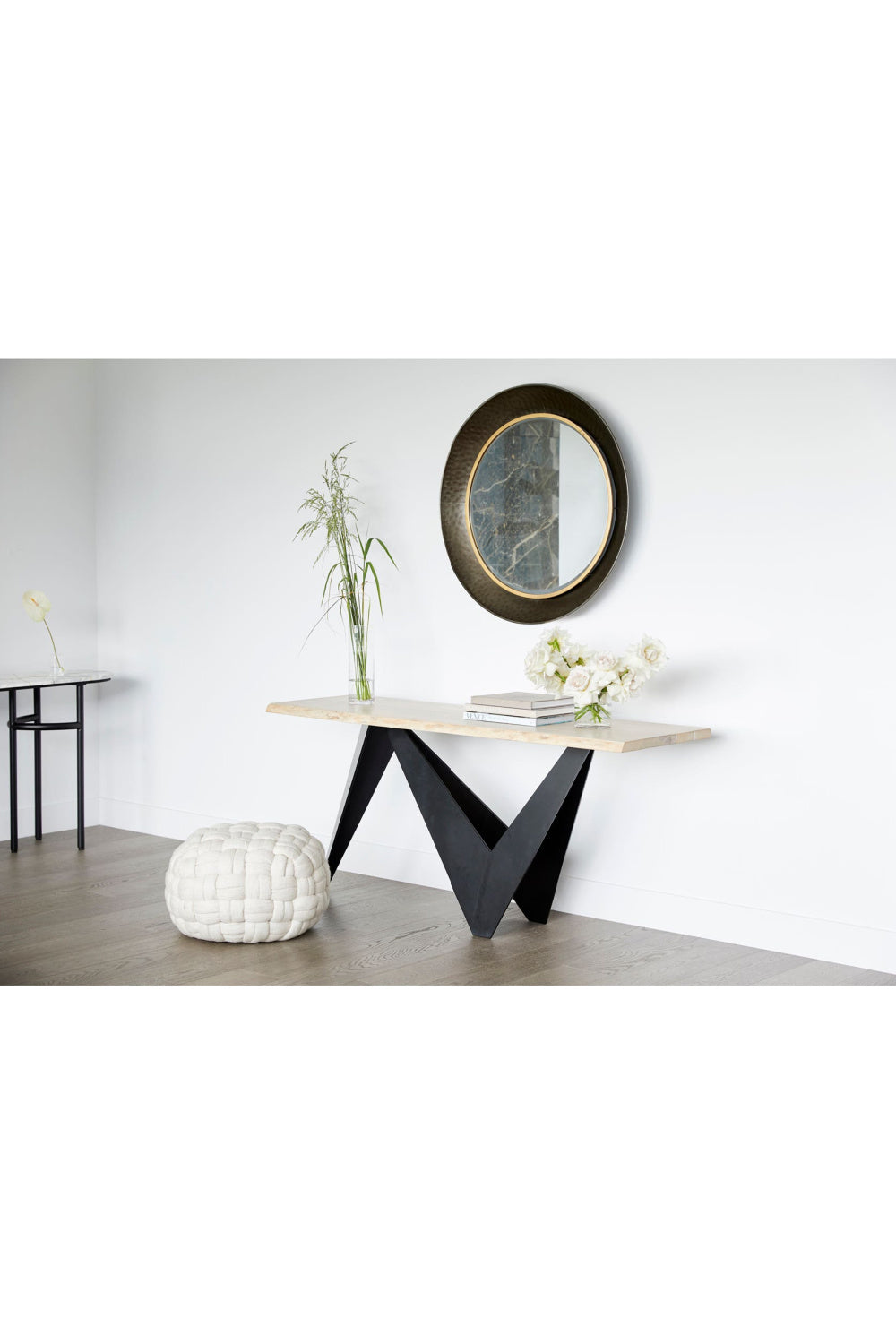 Modern European furniture - Sculptural Iron Base Console Table - www.oroa.com