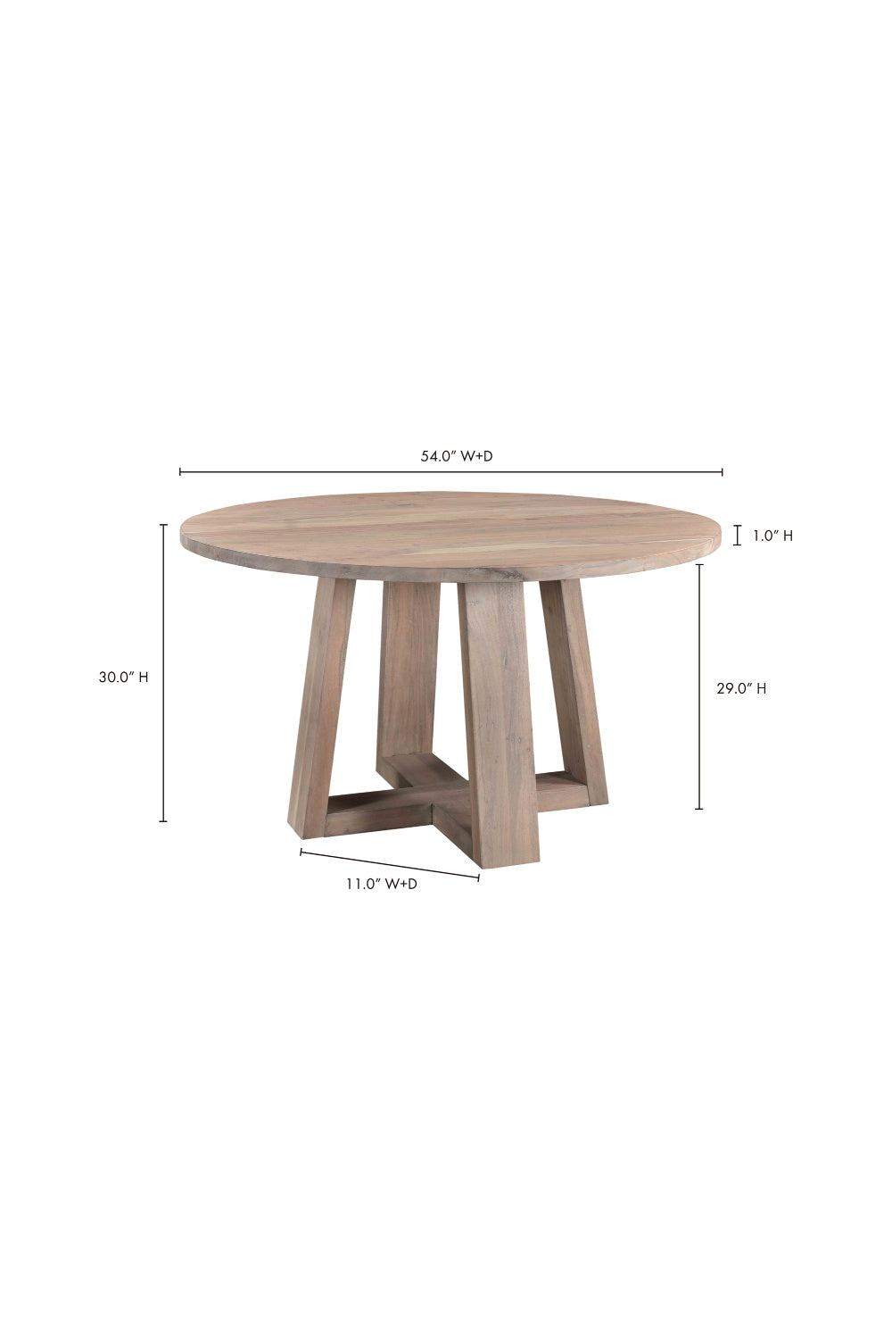 Whitewashed Acacia Round Dining Table | Novi Living Tanya