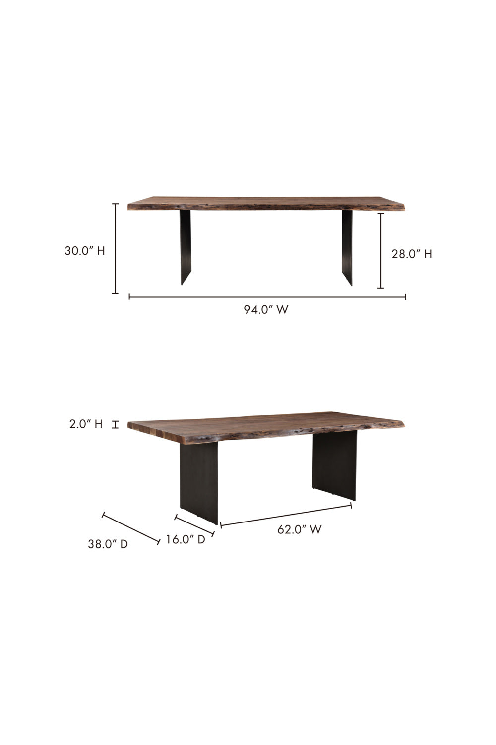 Solid Acacia Rustic Dining Table | Novi Living Howell