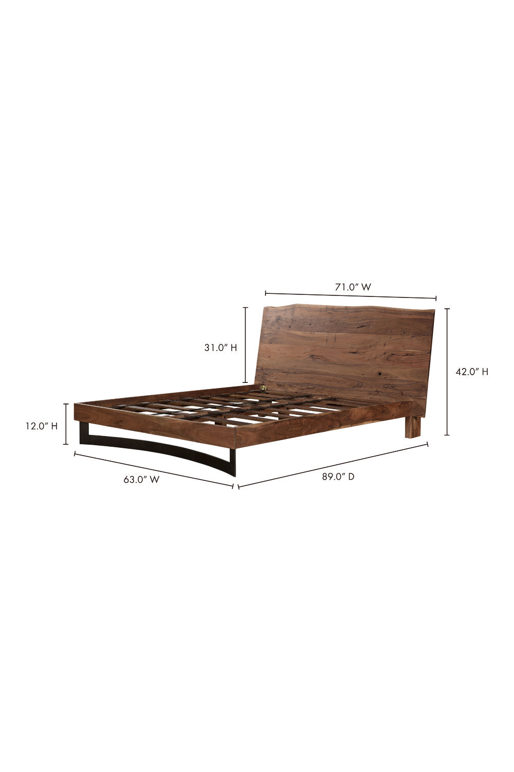 Modern European furniture - Rustic Natural Acacia Bed - www.oroa.com