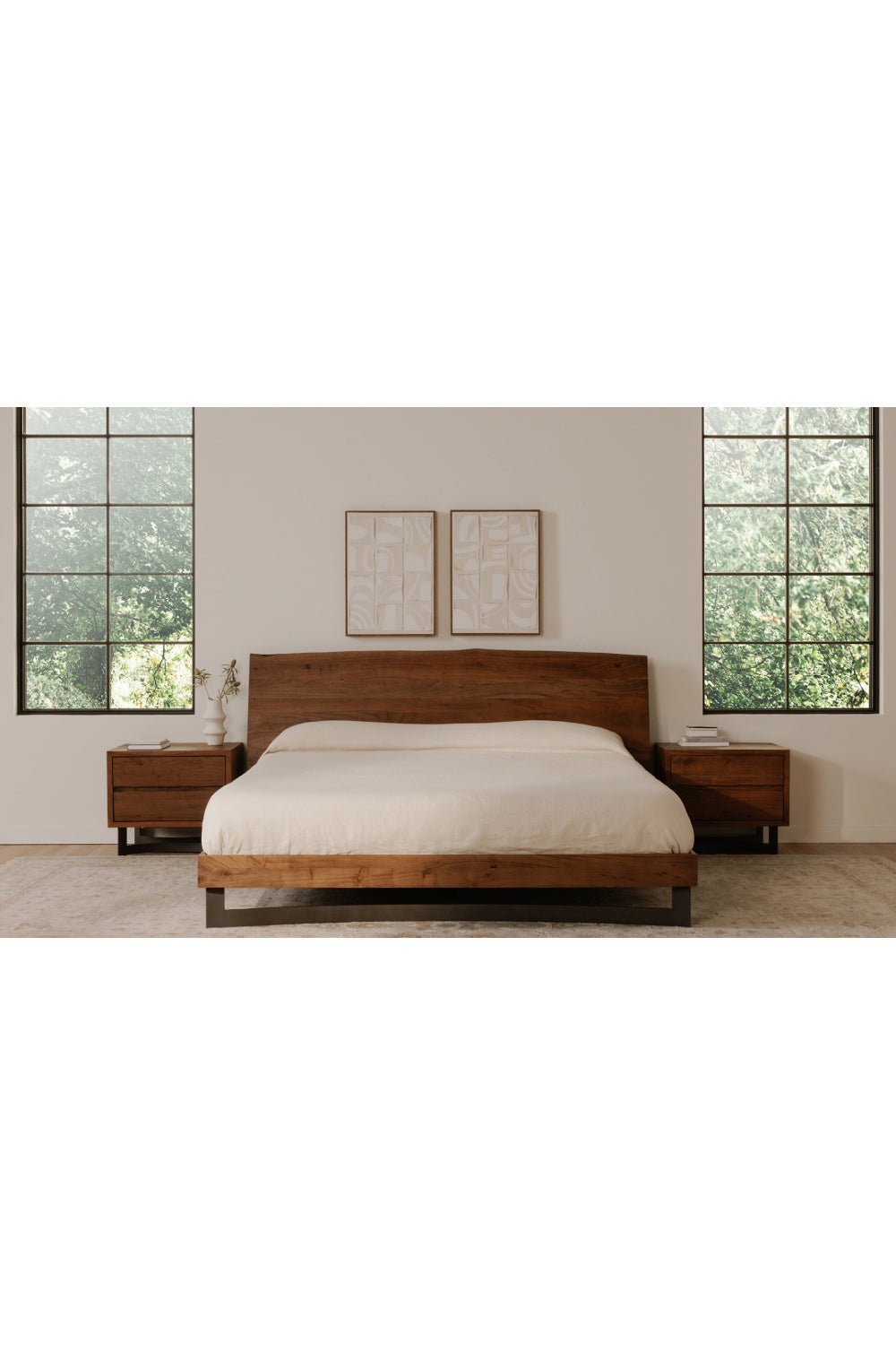 Modern European furniture - Rustic Natural Acacia Bed - www.oroa.com