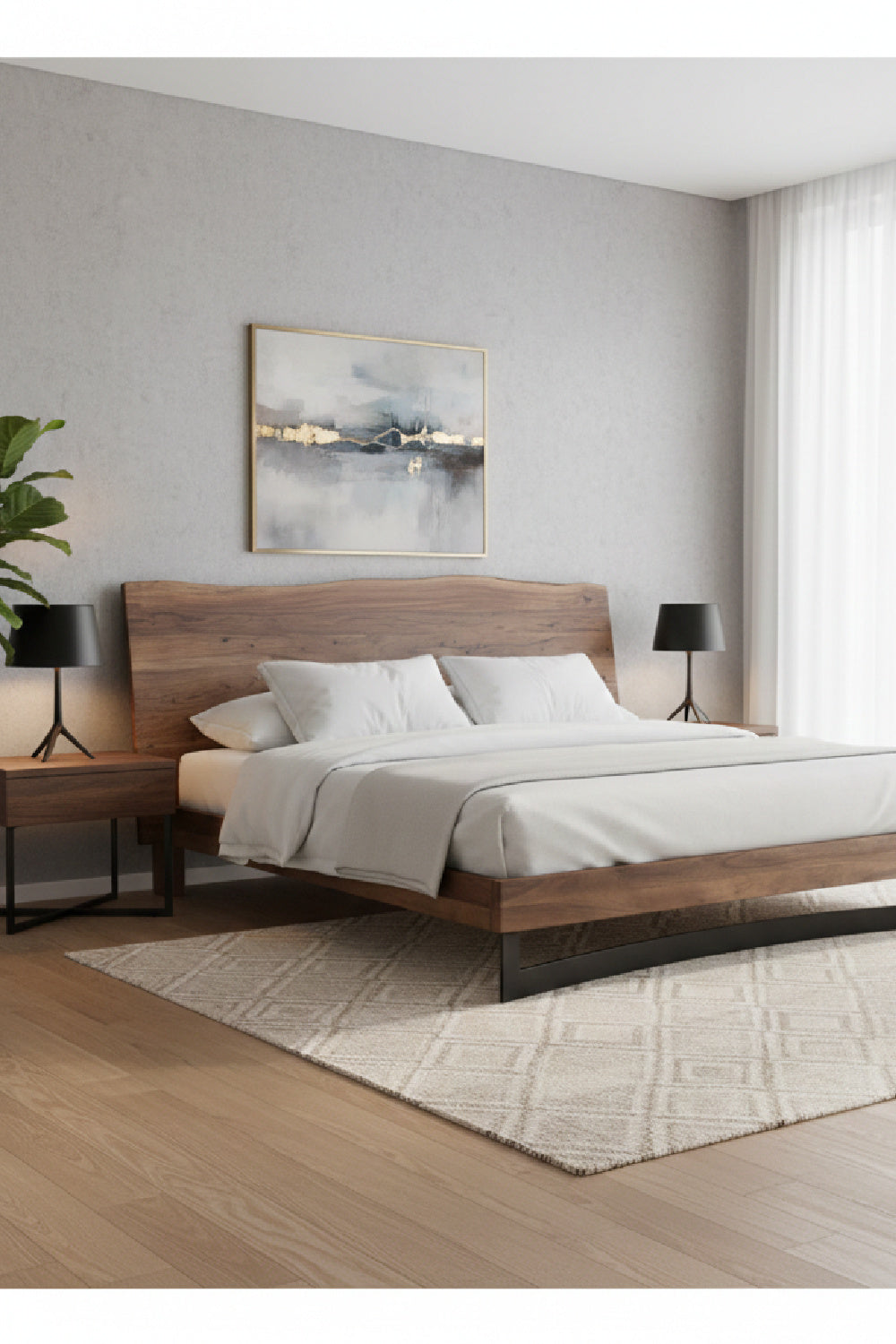 Modern European furniture - Rustic Natural Acacia Bed - www.oroa.com