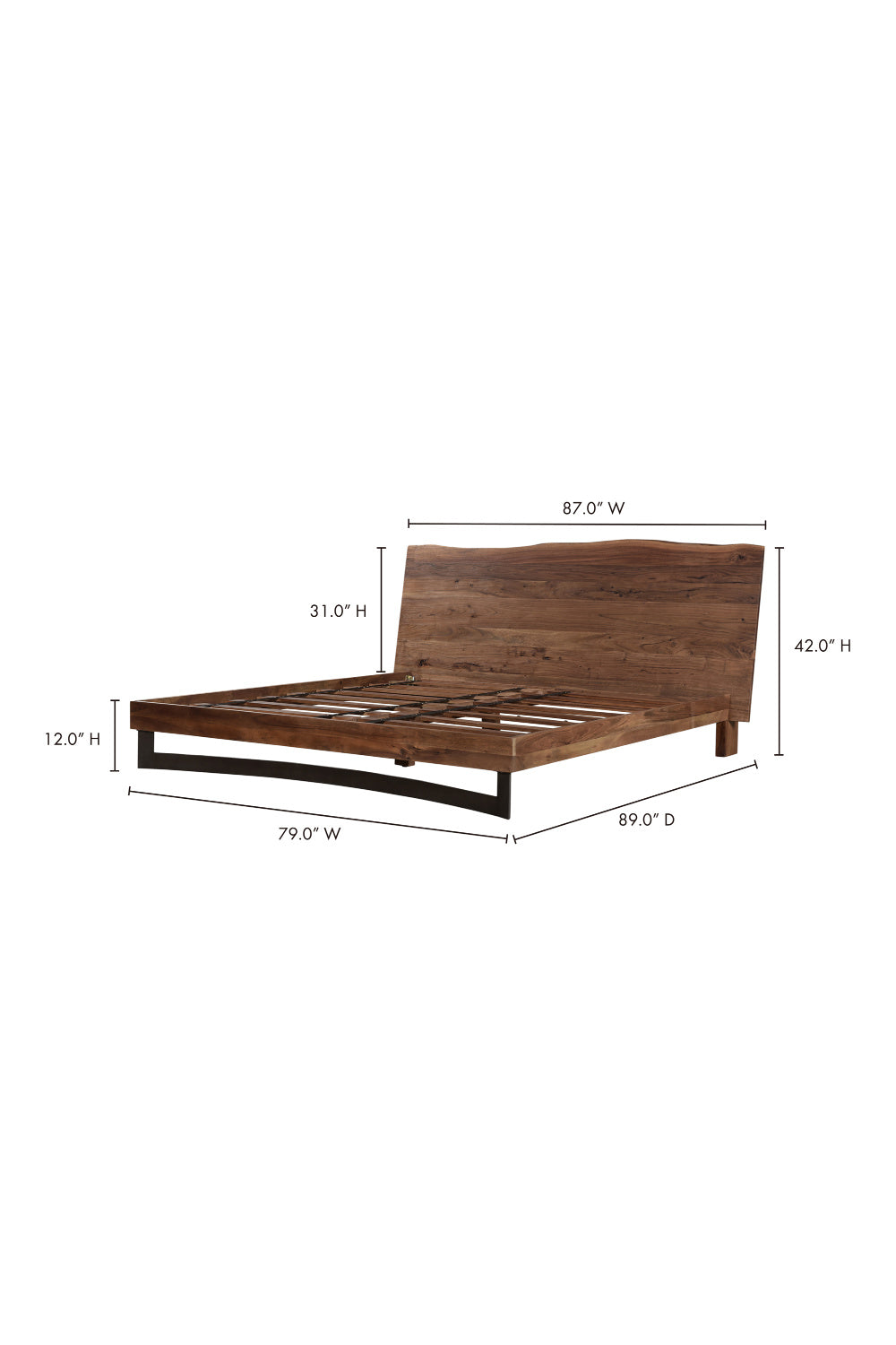 Modern European furniture - Rustic Natural Acacia Bed - www.oroa.com