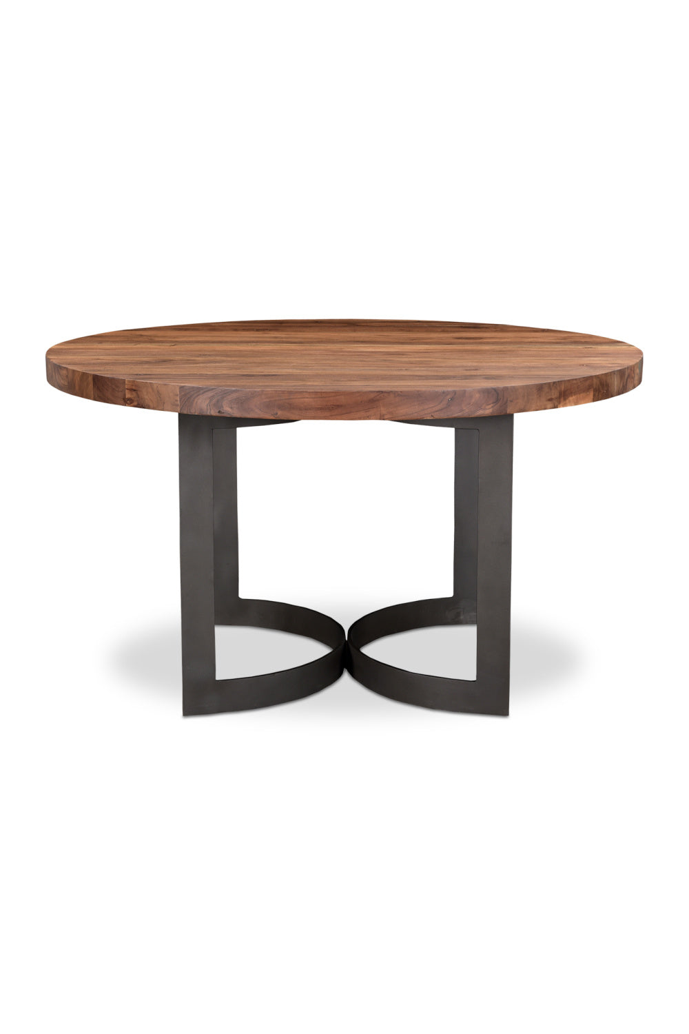 Brown Acacia Round Dining Table | Novi Living Bent